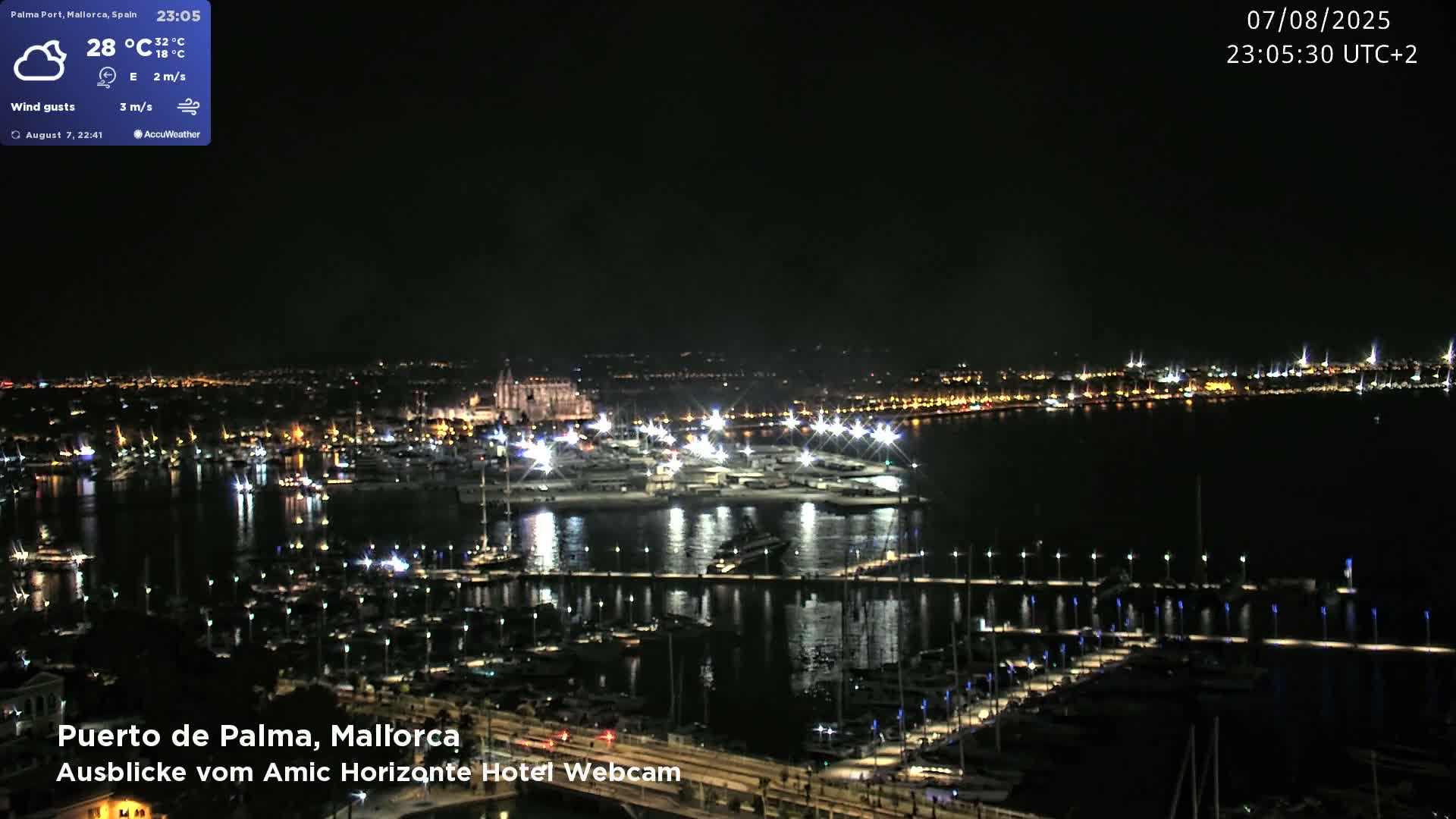 Palma de Mallorca City & Harbor Live Cam - Palma de mallorca, Balearic Islands, Spain