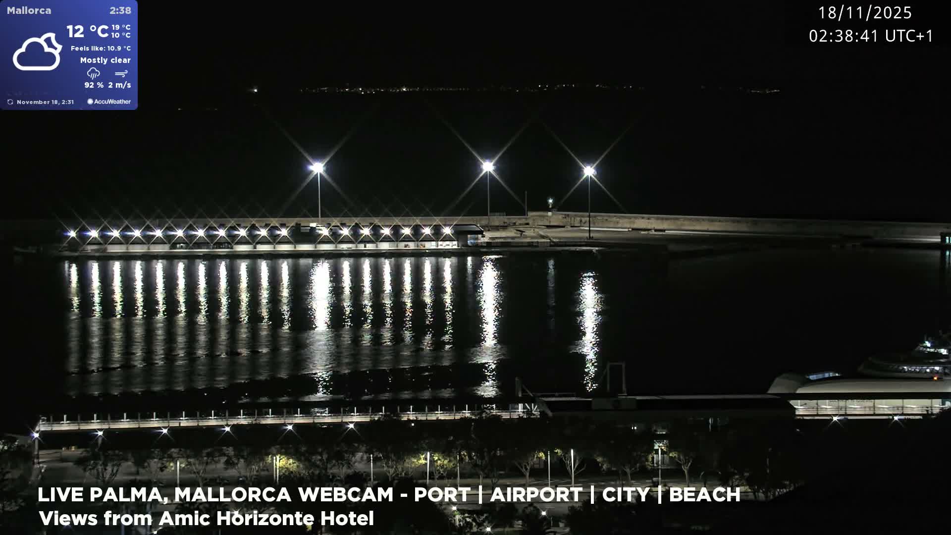 Palma de Mallorca City & Harbor Live Cam - Portopi , Ponent Discrict, Palma de Mallorca, Balearic Islands, Spain