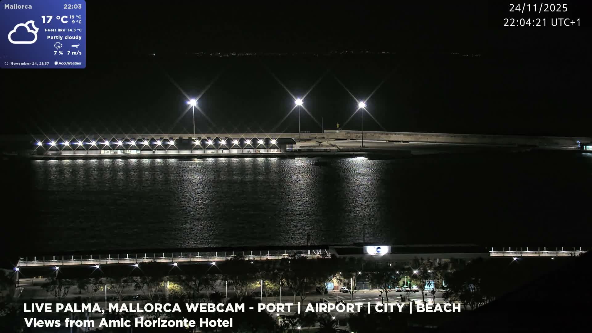 Palma de Mallorca City & Harbor Live Cam - Portopi , Ponent Discrict, Palma de Mallorca, Balearic Islands, Spain
