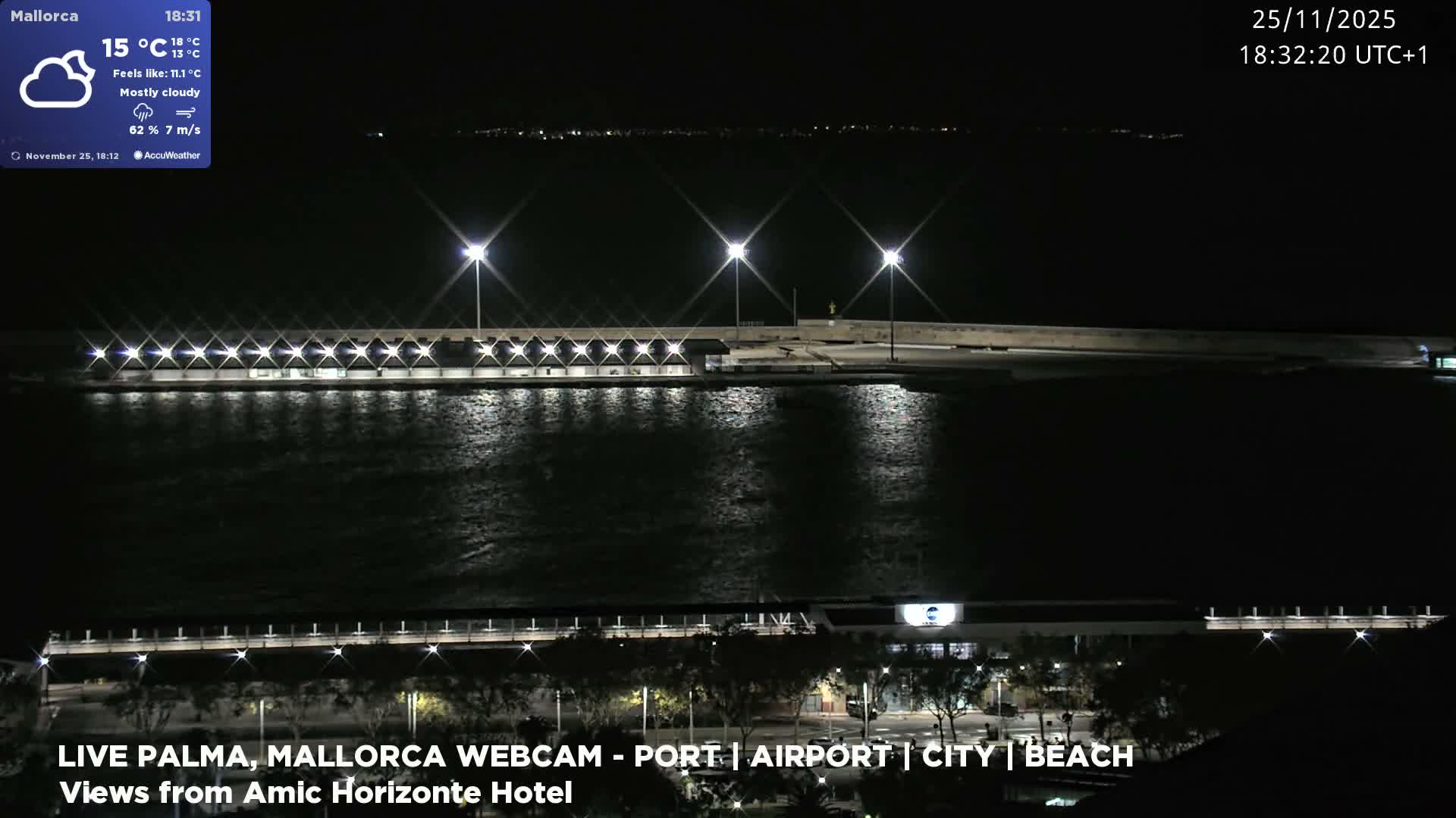 Palma de Mallorca City & Harbor Live Cam - Portopi , Ponent Discrict, Palma de Mallorca, Balearic Islands, Spain