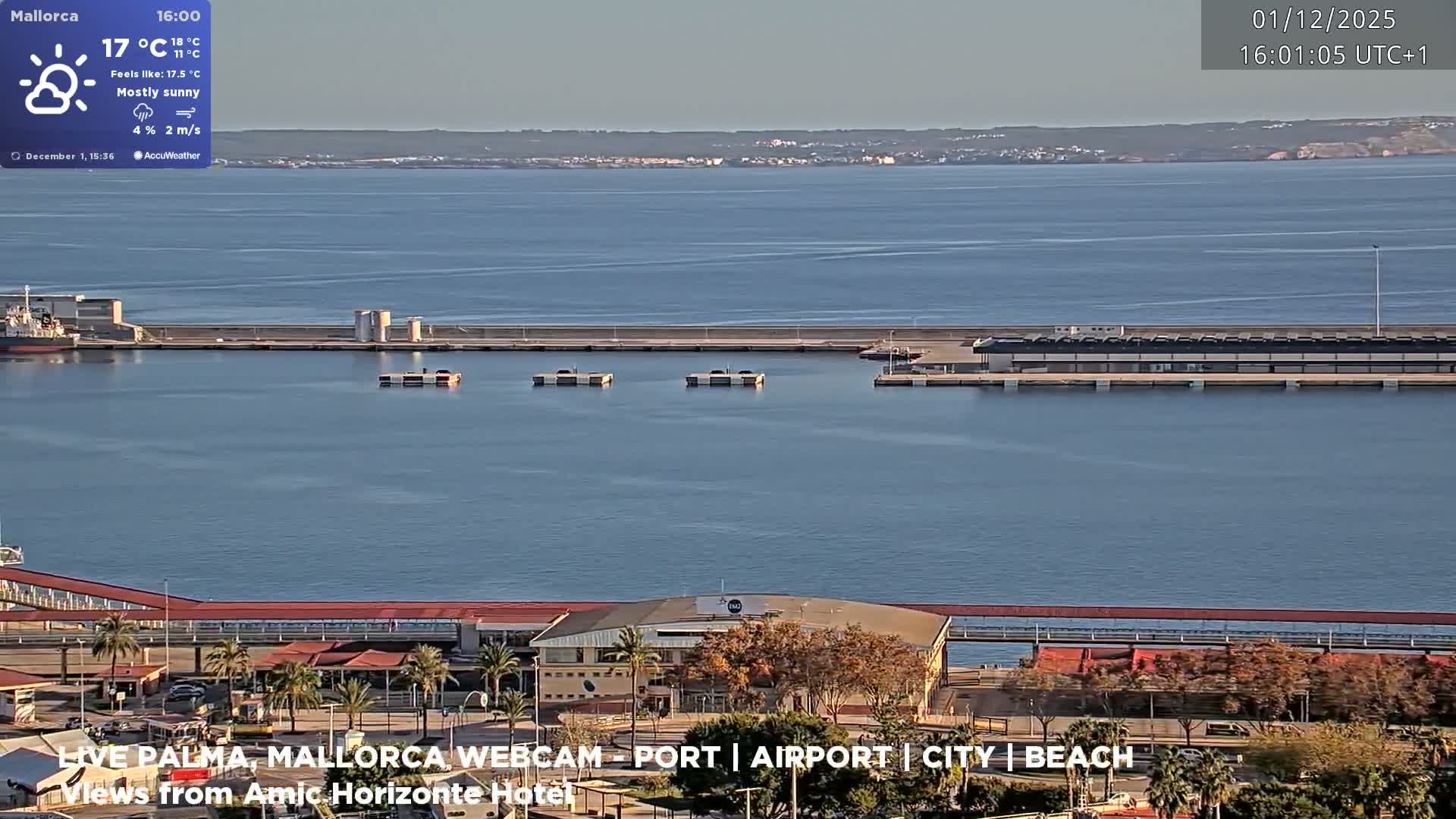 Palma de Mallorca City & Harbor Live Cam - Portopi , Ponent Discrict, Palma de Mallorca, Balearic Islands, Spain