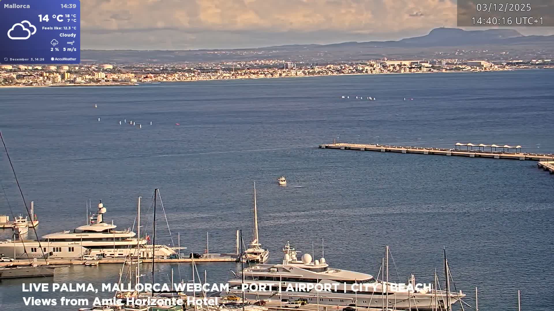 Palma de Mallorca City & Harbor Live Cam - Portopi , Ponent Discrict, Palma de Mallorca, Balearic Islands, Spain