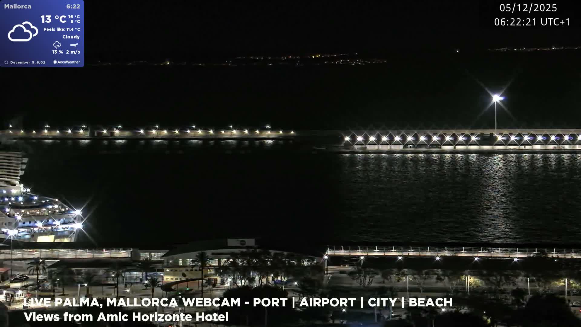 Palma de Mallorca City & Harbor Live Cam - Portopi , Ponent Discrict, Palma de Mallorca, Balearic Islands, Spain