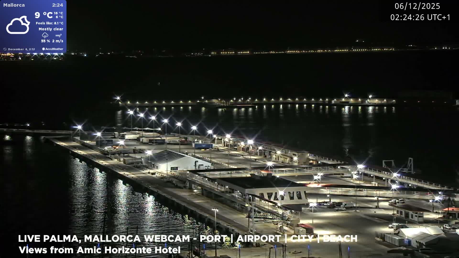 Palma de Mallorca City & Harbor Live Cam - Portopi , Ponent Discrict, Palma de Mallorca, Balearic Islands, Spain