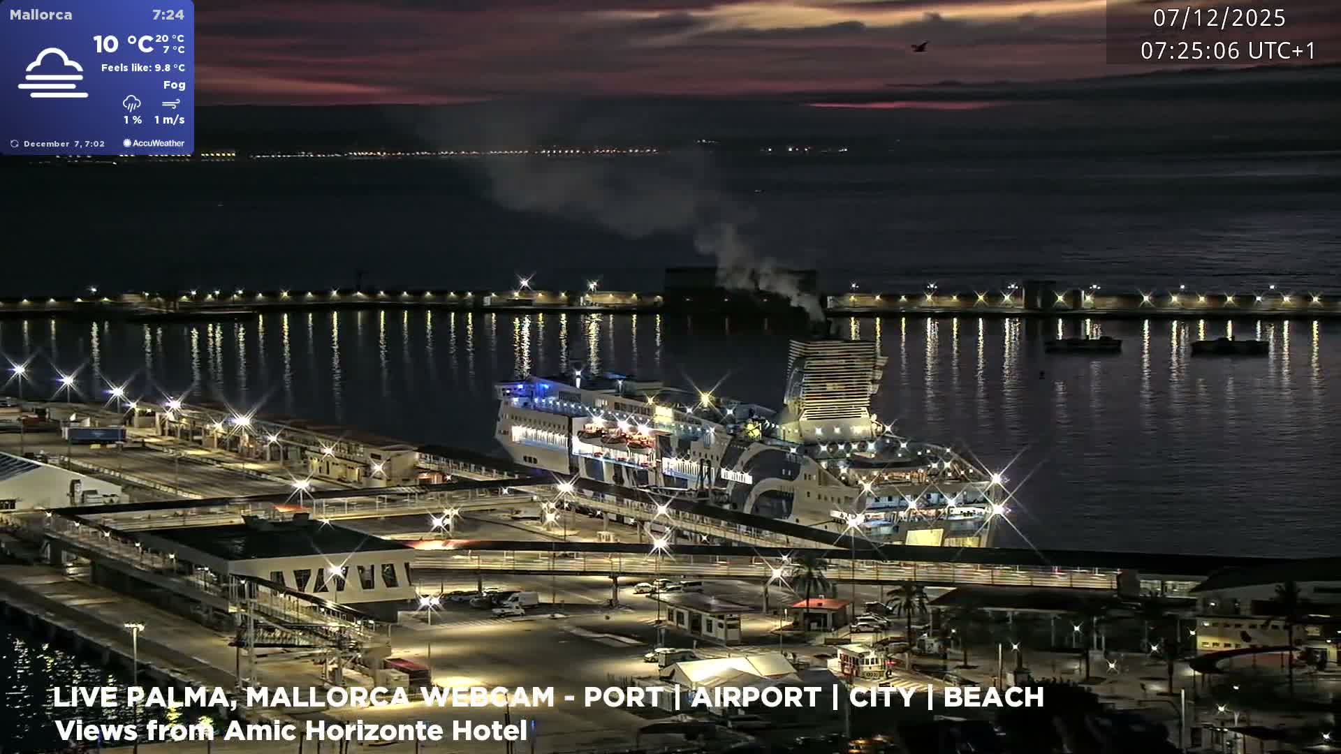 Palma de Mallorca City & Harbor Live Cam - Portopi , Ponent Discrict, Palma de Mallorca, Balearic Islands, Spain