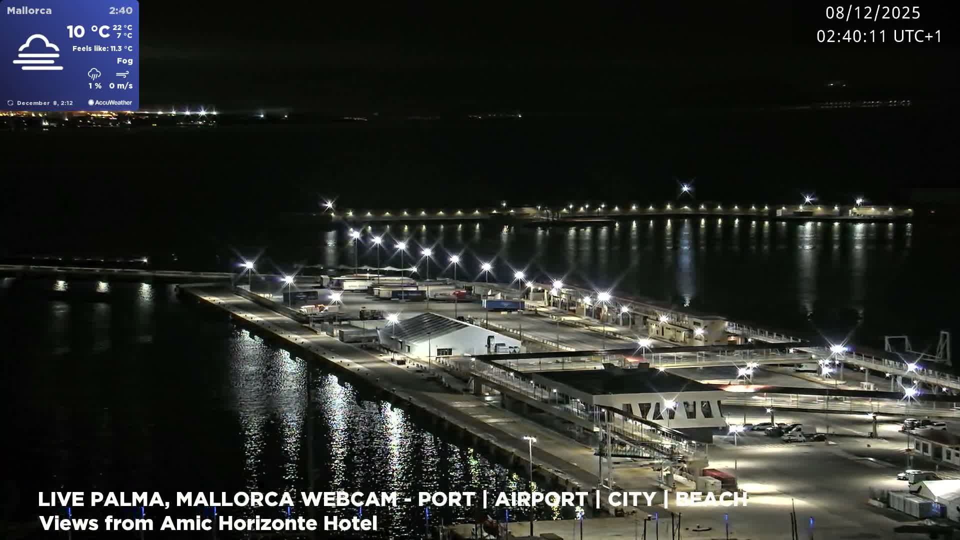 Palma de Mallorca City & Harbor Live Cam - Portopi , Ponent Discrict, Palma de Mallorca, Balearic Islands, Spain