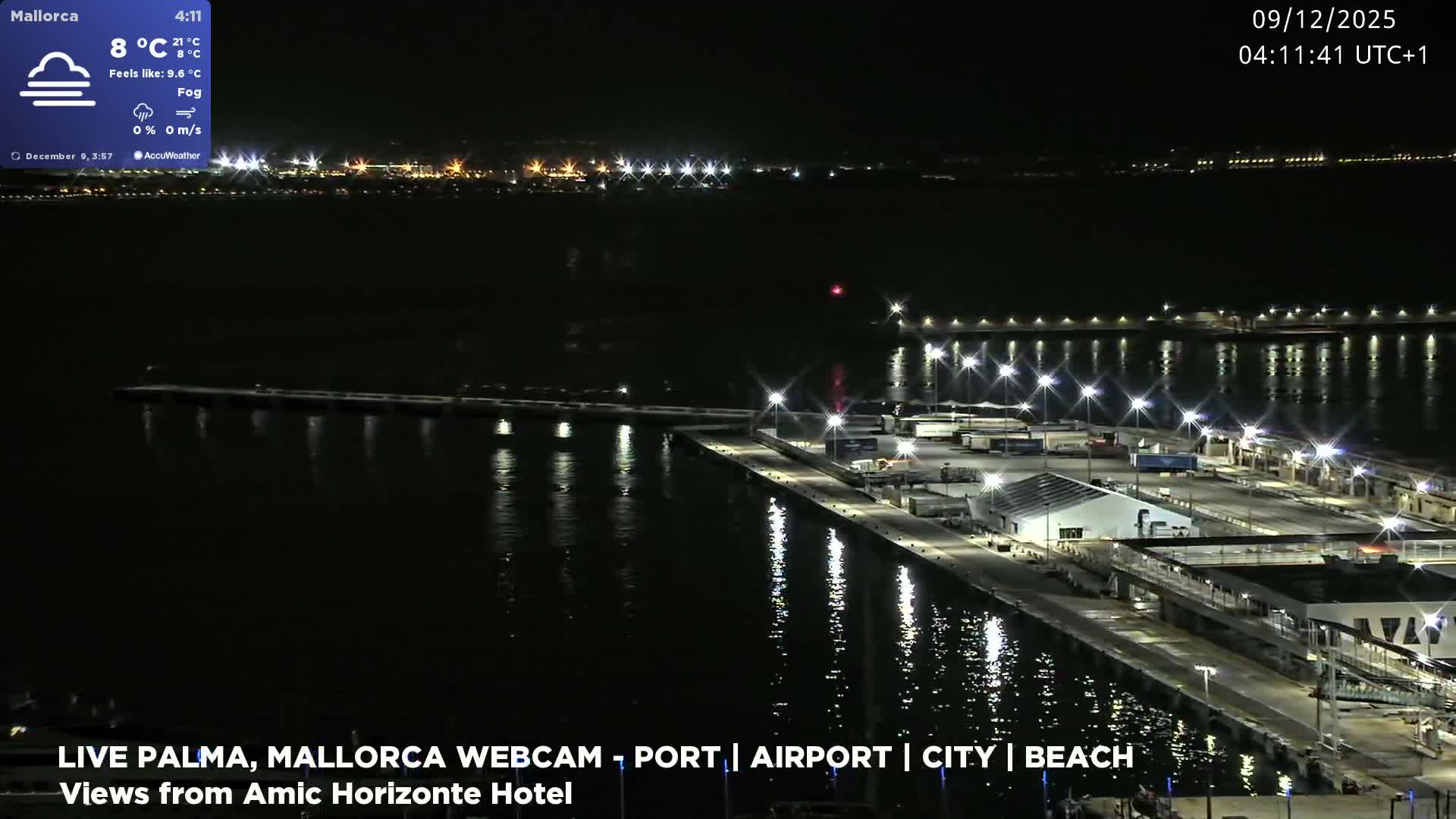 Palma de Mallorca City & Harbor Live Cam - Portopi , Ponent Discrict, Palma de Mallorca, Balearic Islands, Spain
