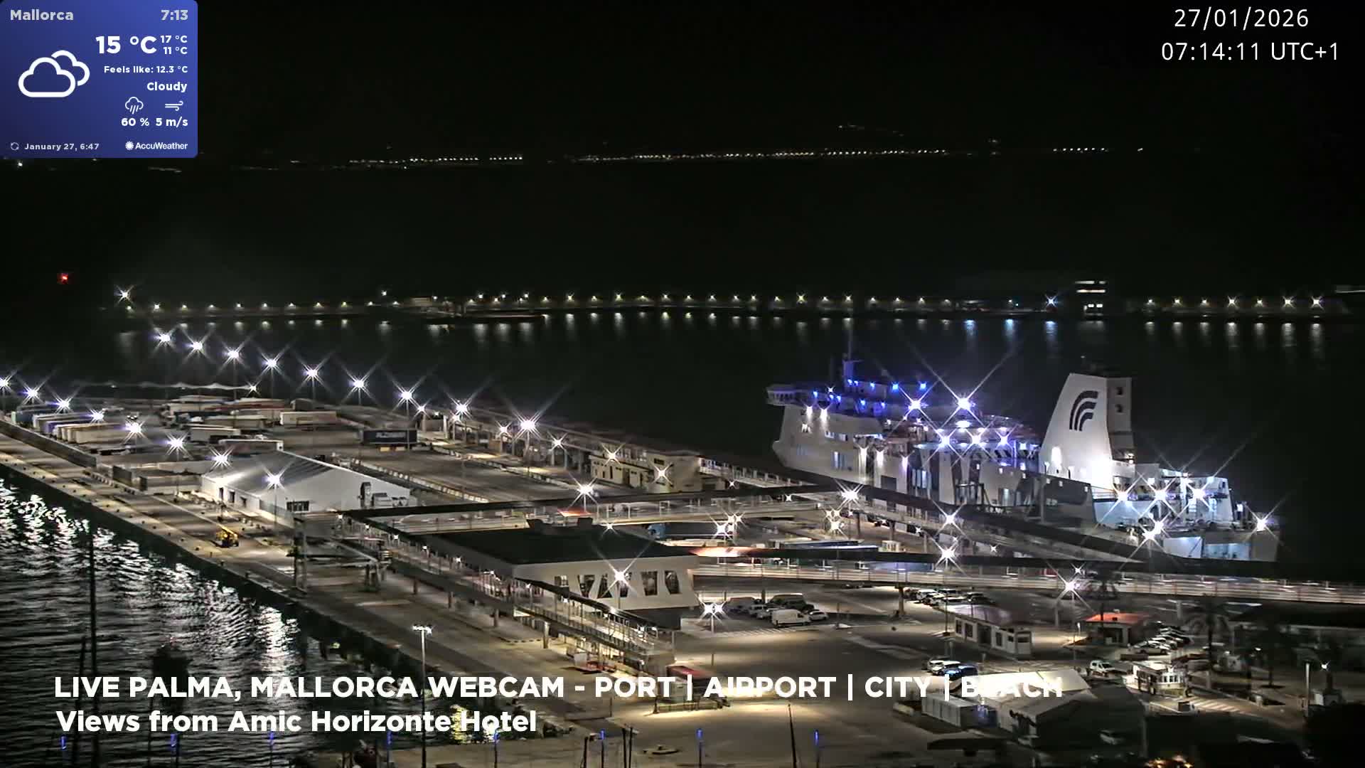 Palma de Mallorca City & Harbor Live Cam - Portopi , Ponent Discrict, Palma de Mallorca, Balearic Islands, Spain