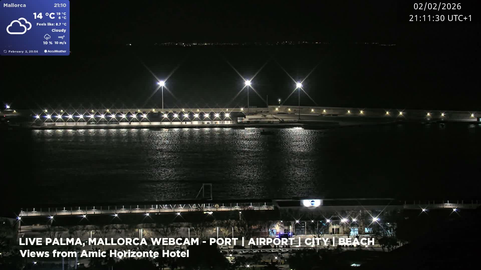 Palma de Mallorca City & Harbor Live Cam - Portopi , Ponent Discrict, Palma de Mallorca, Balearic Islands, Spain