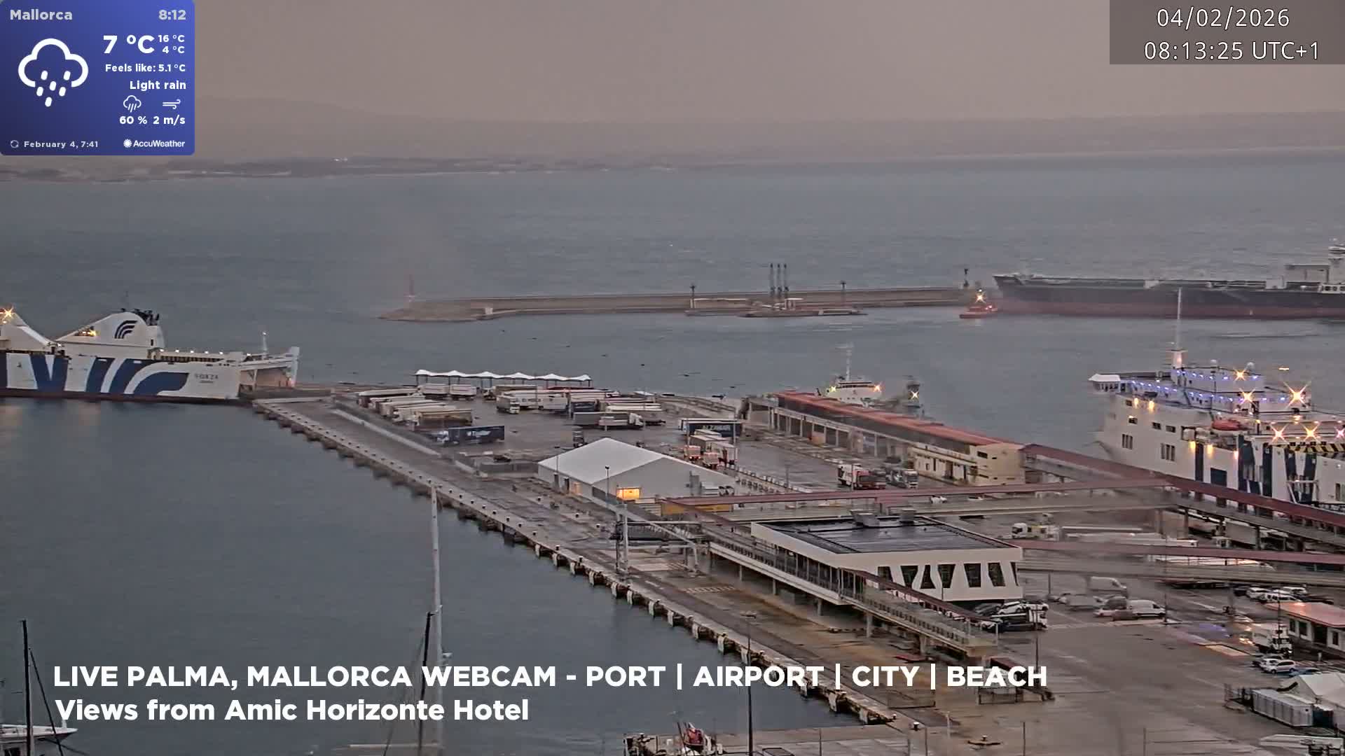 Palma de Mallorca City & Harbor Live Cam - Portopi , Ponent Discrict, Palma de Mallorca, Balearic Islands, Spain