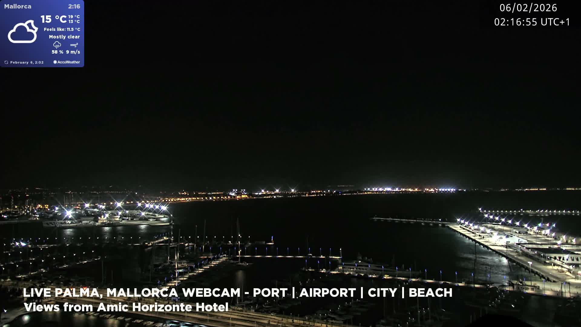 Palma de Mallorca City & Harbor Live Cam - Portopi , Ponent Discrict, Palma de Mallorca, Balearic Islands, Spain