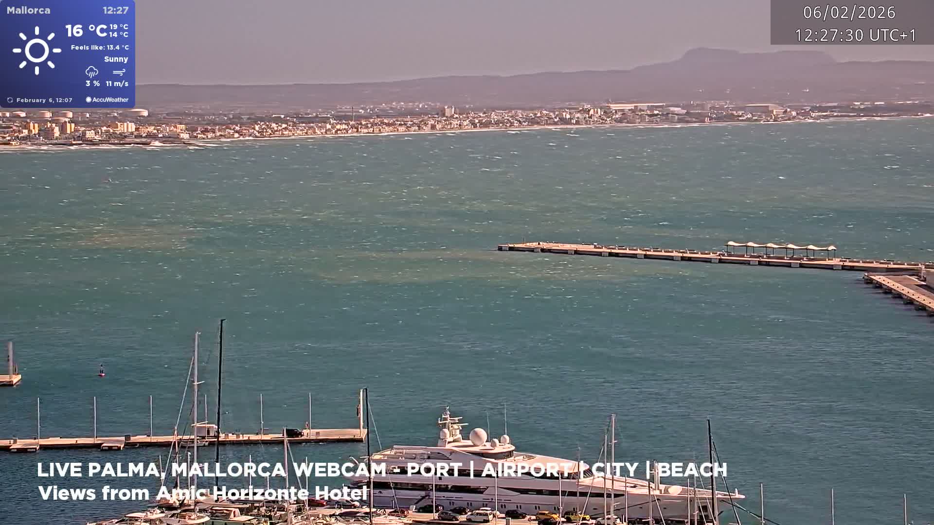 Palma de Mallorca City & Harbor Live Cam - Portopi , Ponent Discrict, Palma de Mallorca, Balearic Islands, Spain