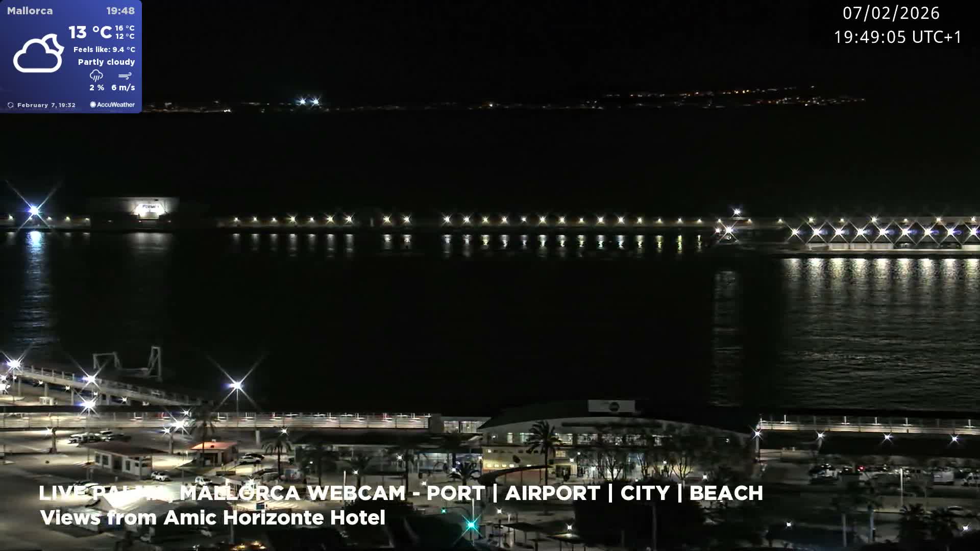 Palma de Mallorca City & Harbor Live Cam - Portopi , Ponent Discrict, Palma de Mallorca, Balearic Islands, Spain