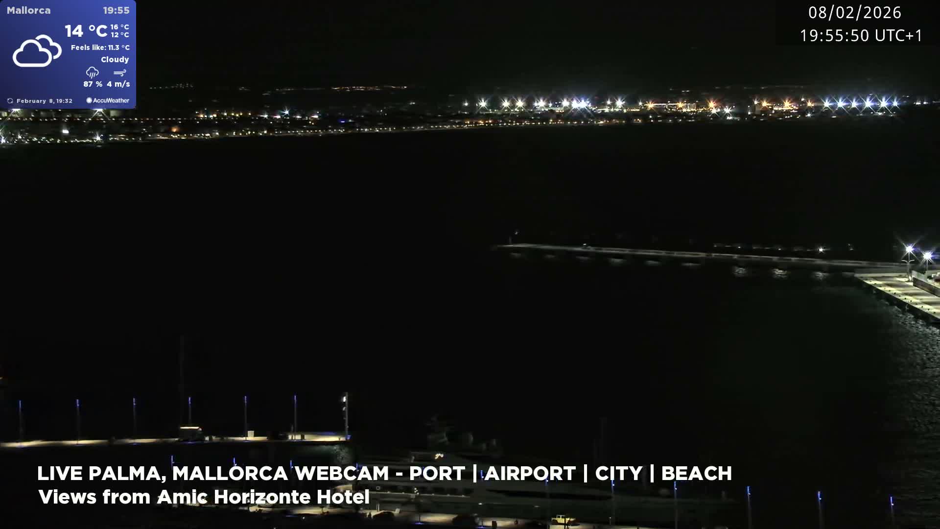 Palma de Mallorca City & Harbor Live Cam - Portopi , Ponent Discrict, Palma de Mallorca, Balearic Islands, Spain