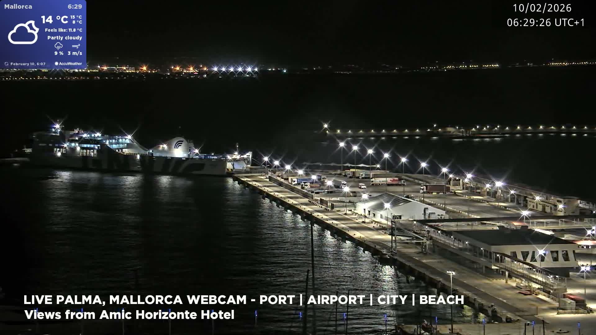 Palma de Mallorca City & Harbor Live Cam - Portopi , Ponent Discrict, Palma de Mallorca, Balearic Islands, Spain