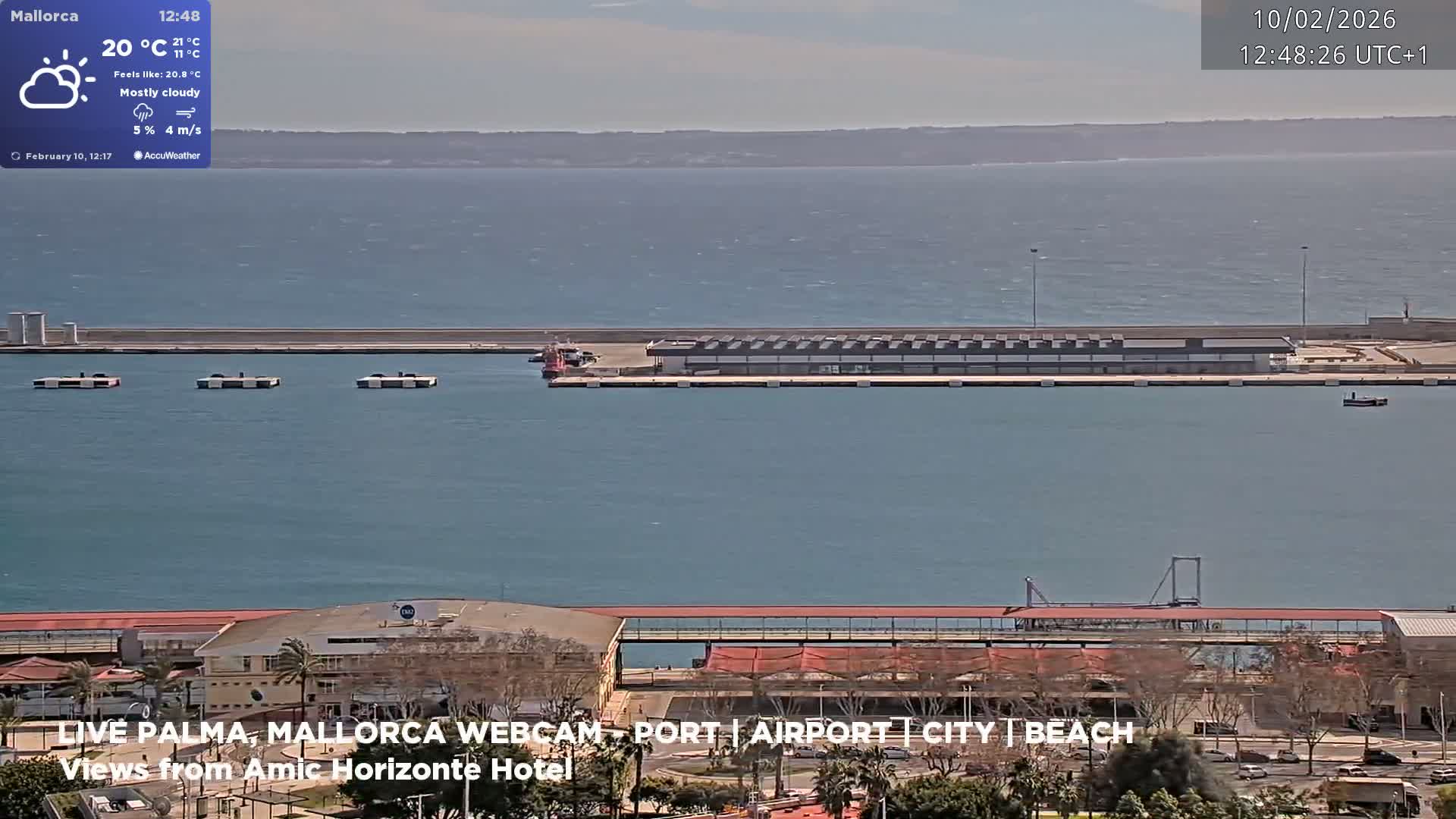 Palma de Mallorca City & Harbor Live Cam - Portopi , Ponent Discrict, Palma de Mallorca, Balearic Islands, Spain