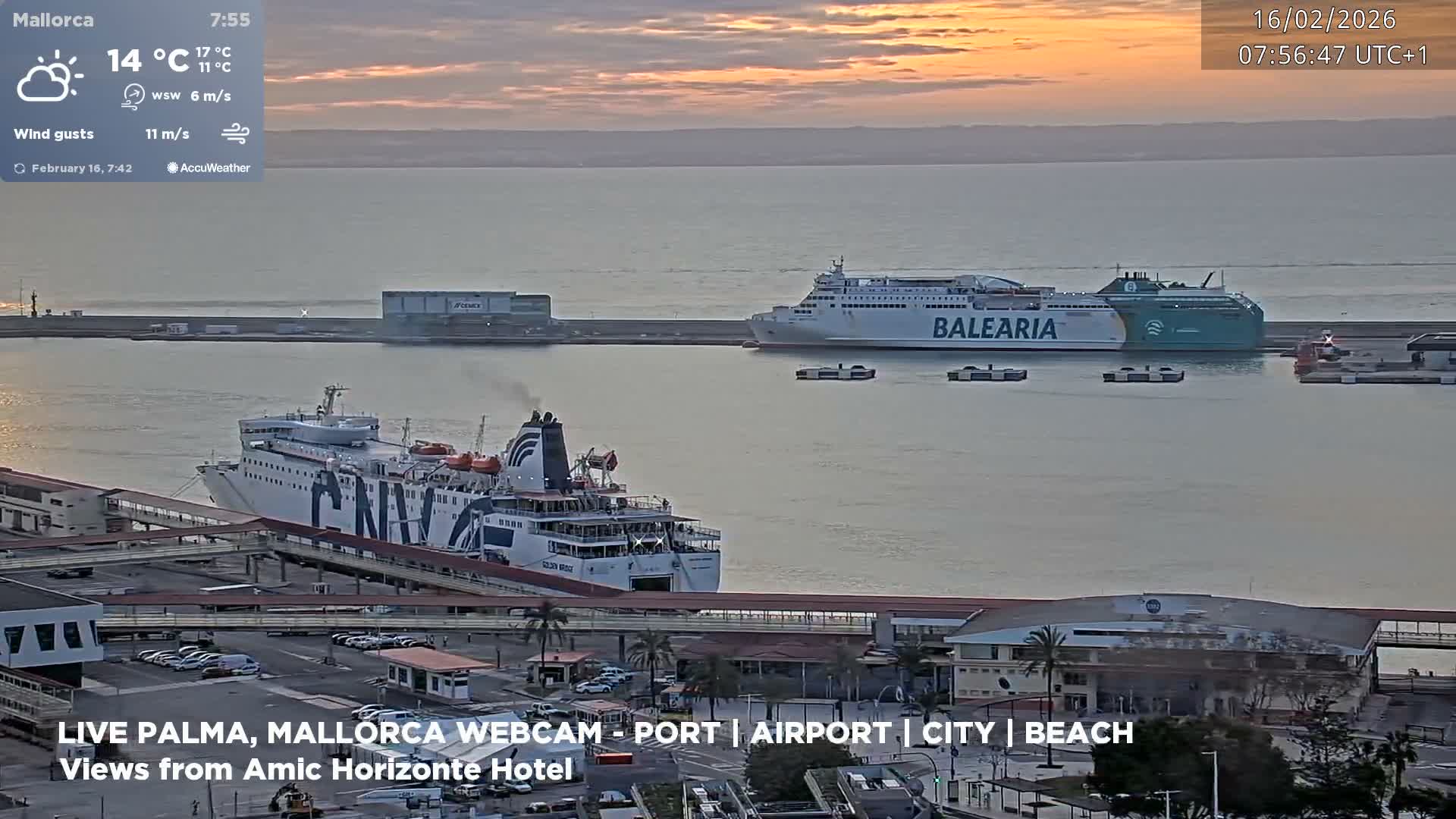 Palma de Mallorca City & Harbor Live Cam - Portopi , Ponent Discrict, Palma de Mallorca, Balearic Islands, Spain