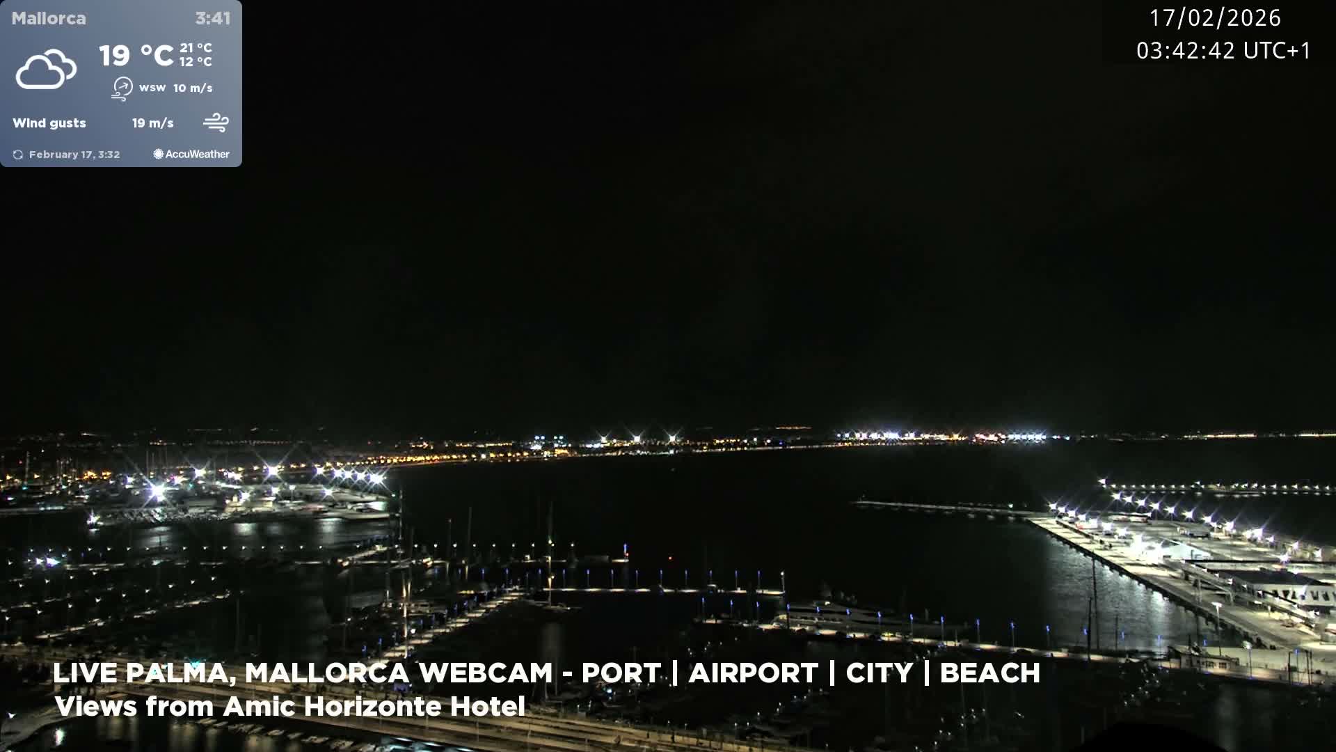 Palma de Mallorca City & Harbor Live Cam - Portopi , Ponent Discrict, Palma de Mallorca, Balearic Islands, Spain