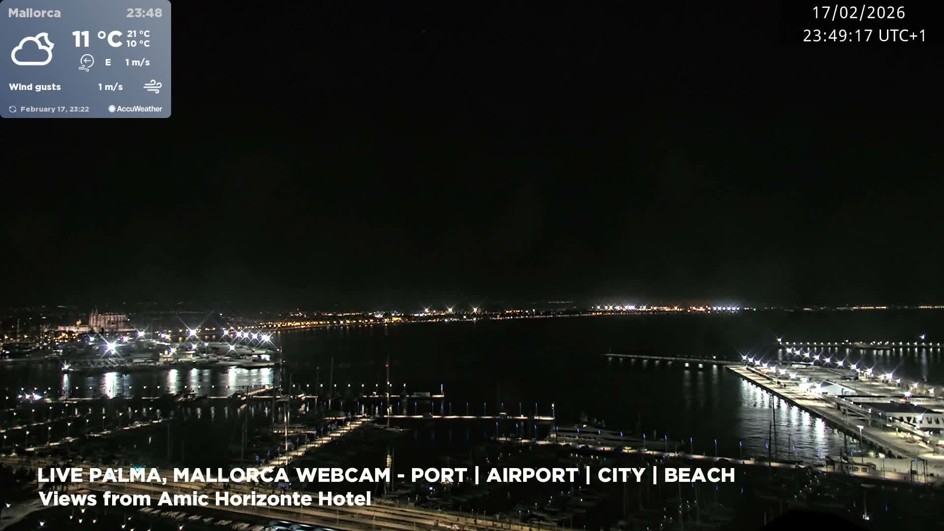 Palma de Mallorca City & Harbor Live Cam - Portopi , Ponent Discrict, Palma de Mallorca, Balearic Islands, Spain