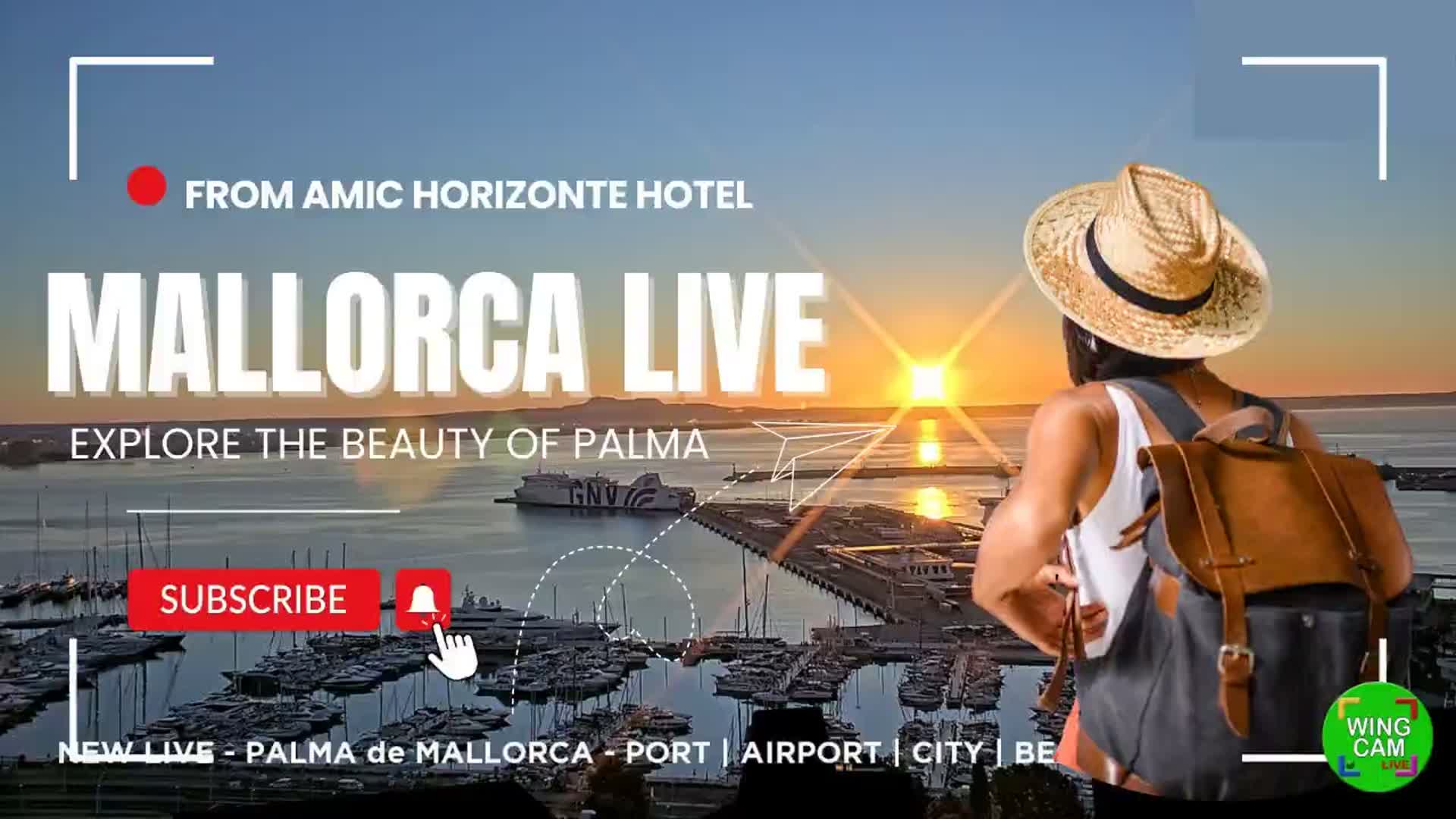 Palma de Mallorca City & Harbor Live Cam - Portopi , Ponent Discrict, Palma de Mallorca, Balearic Islands, Spain