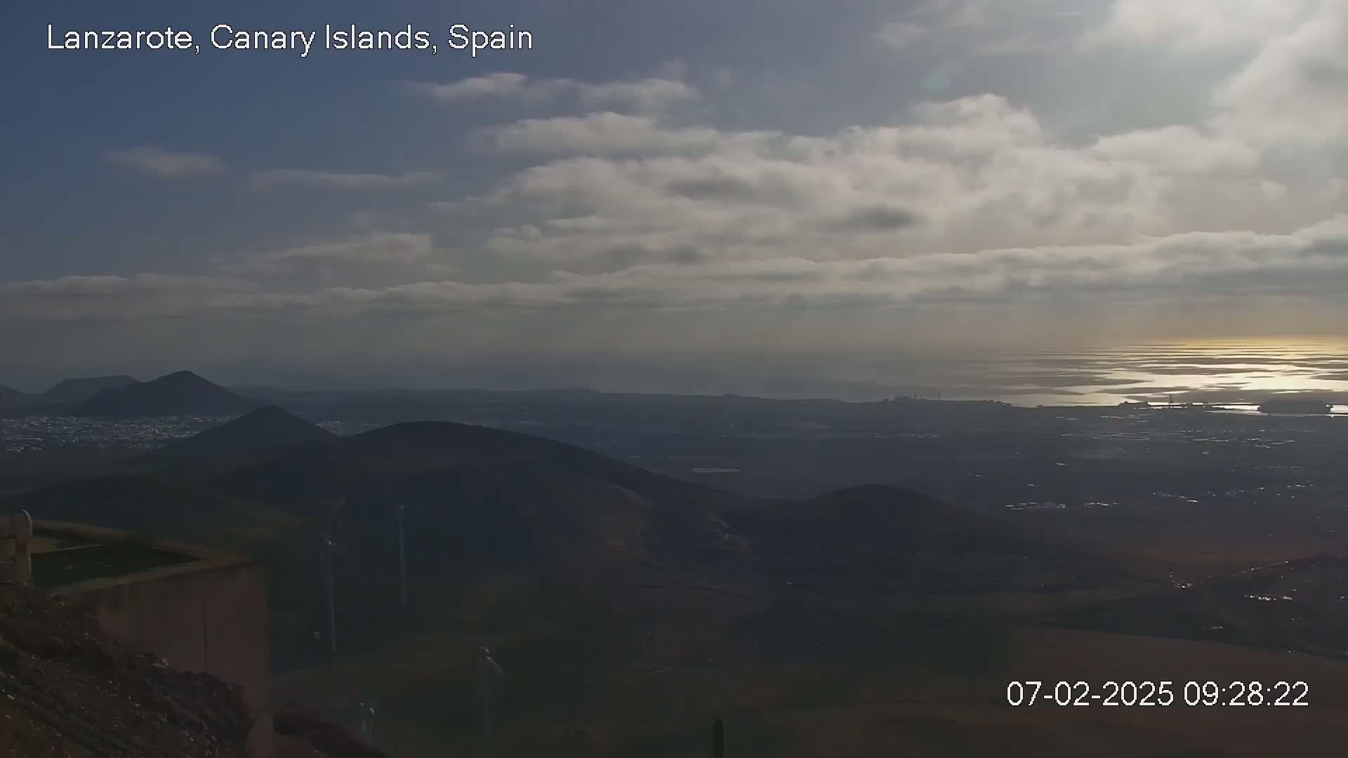 Lanzarote, Arrecife Skyline from Mina Mount Live Cam - Canary Islands, Las Palmas, Spain