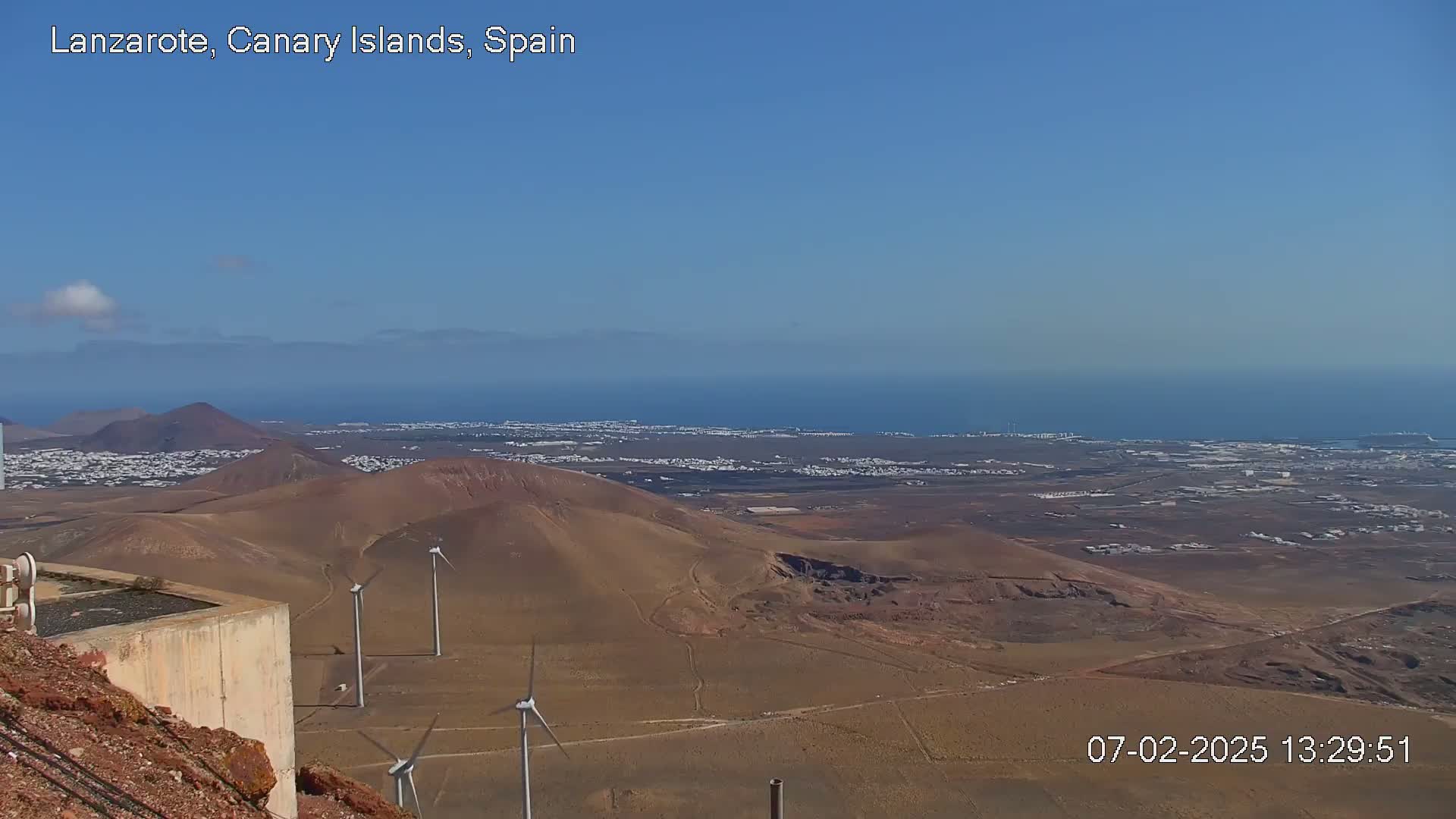 Lanzarote, Arrecife Skyline from Mina Mount Live Cam - Canary Islands, Las Palmas, Spain