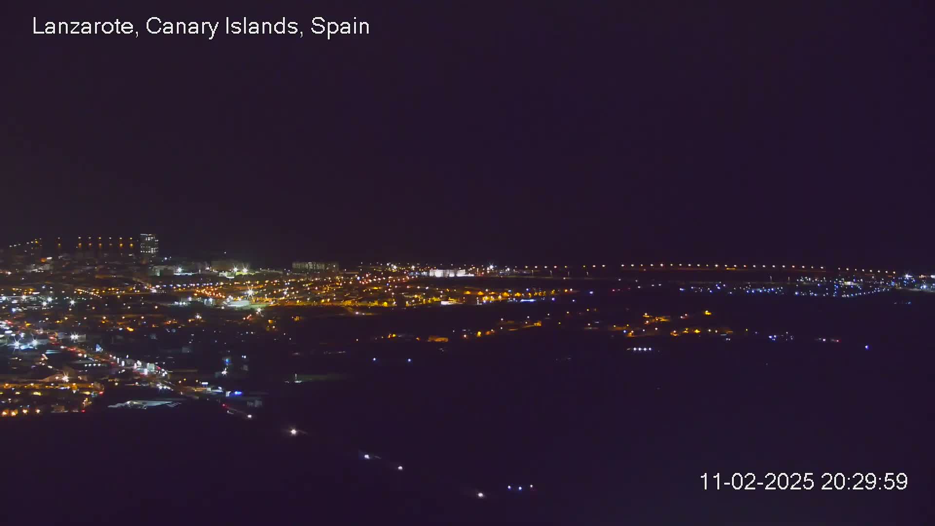 Lanzarote, Arrecife Skyline from Mina Mount Live Cam - Canary Islands, Las Palmas, Spain