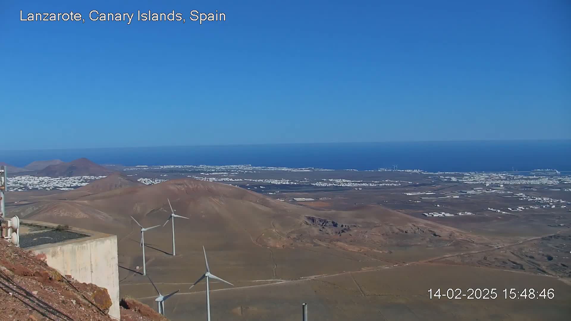 Lanzarote, Arrecife Skyline from Mina Mount Live Cam - Canary Islands, Las Palmas, Spain