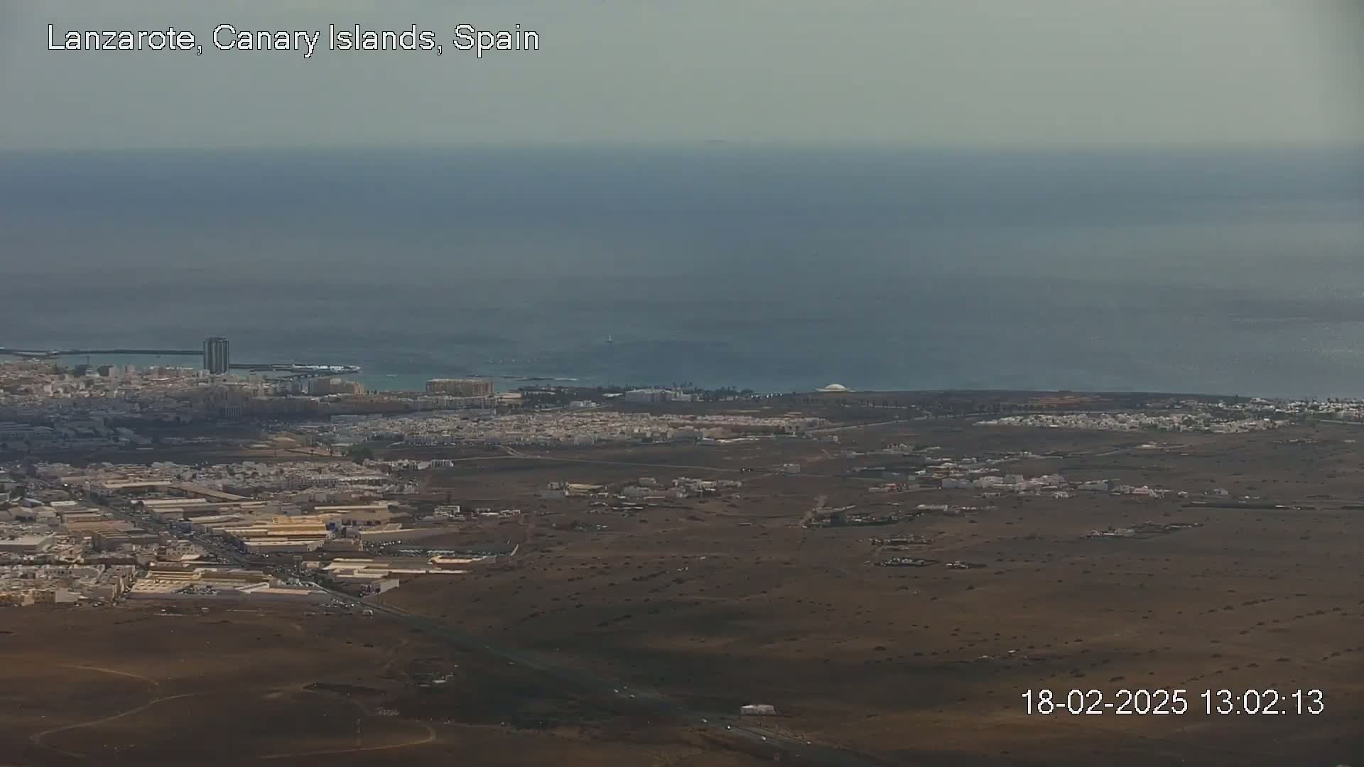 Lanzarote, Arrecife Skyline from Mina Mount Live Cam - Canary Islands, Las Palmas, Spain