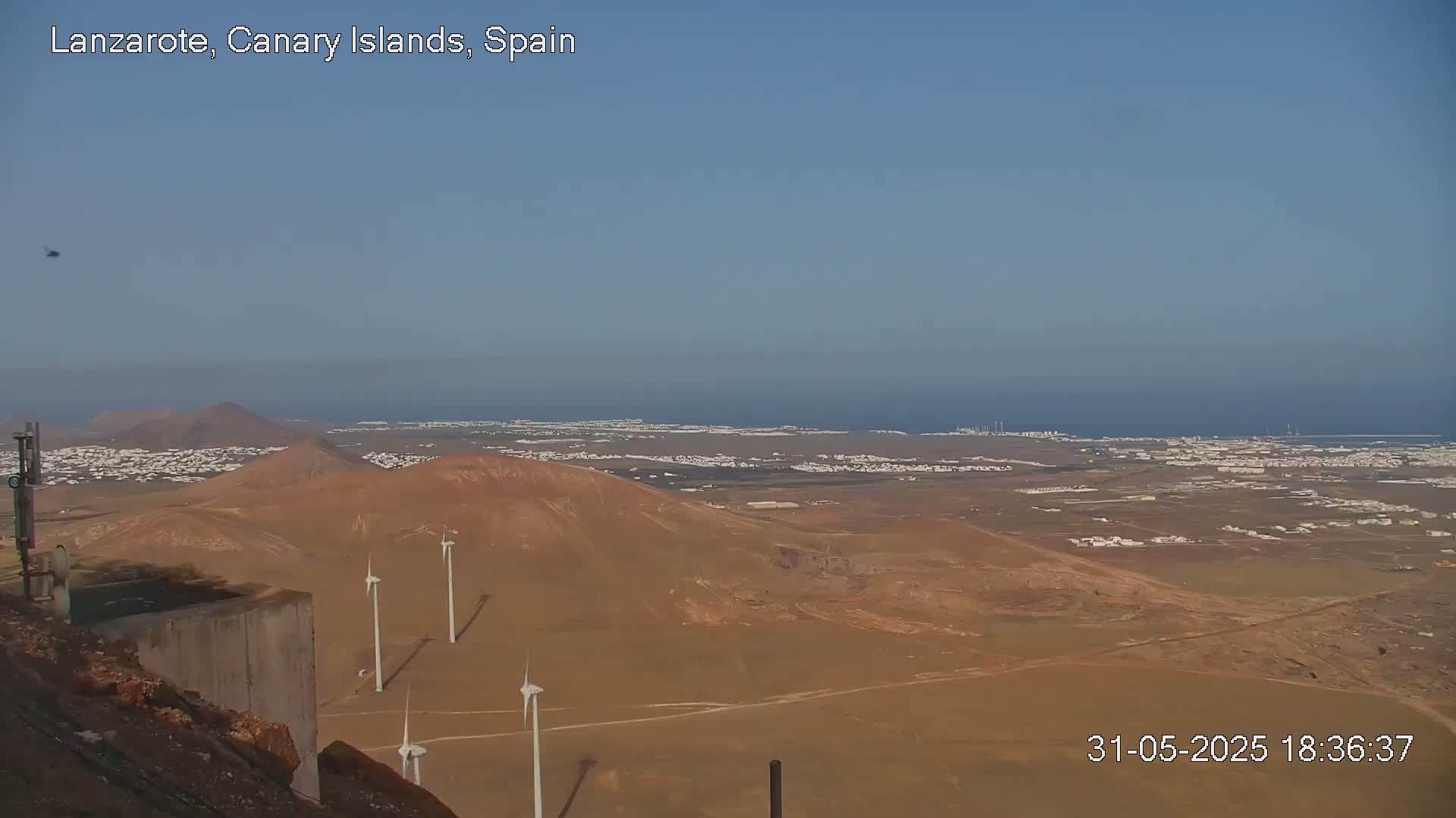 Lanzarote, Arrecife Skyline from Mina Mount Live Cam - Canary Islands, Las Palmas, Spain
