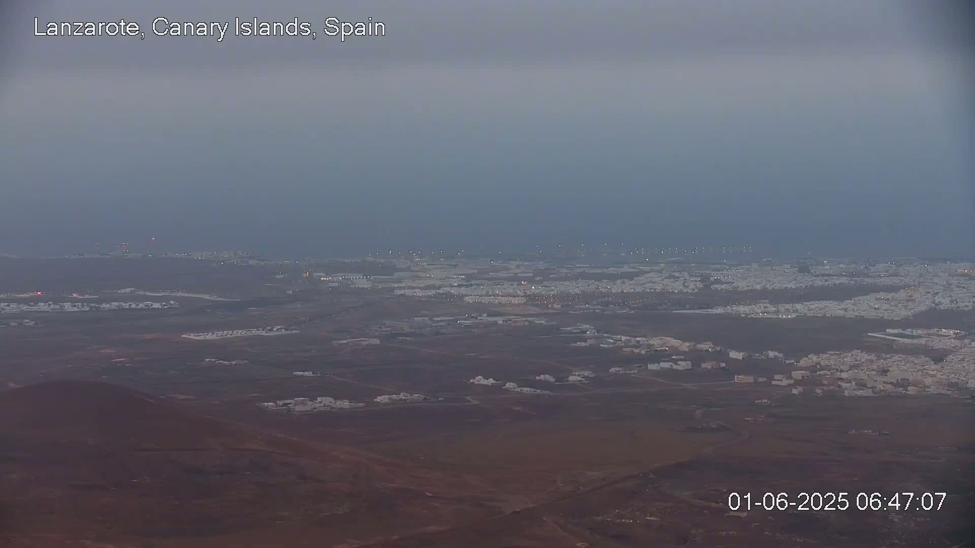 Lanzarote, Arrecife Skyline from Mina Mount Live Cam - Canary Islands, Las Palmas, Spain