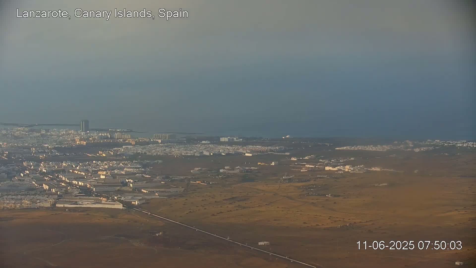 Lanzarote, Arrecife Skyline from Mina Mount Live Cam - Canary Islands, Las Palmas, Spain