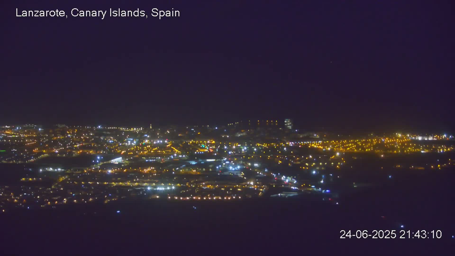 Lanzarote, Arrecife Skyline from Mina Mount Live Cam - Canary Islands, Las Palmas, Spain