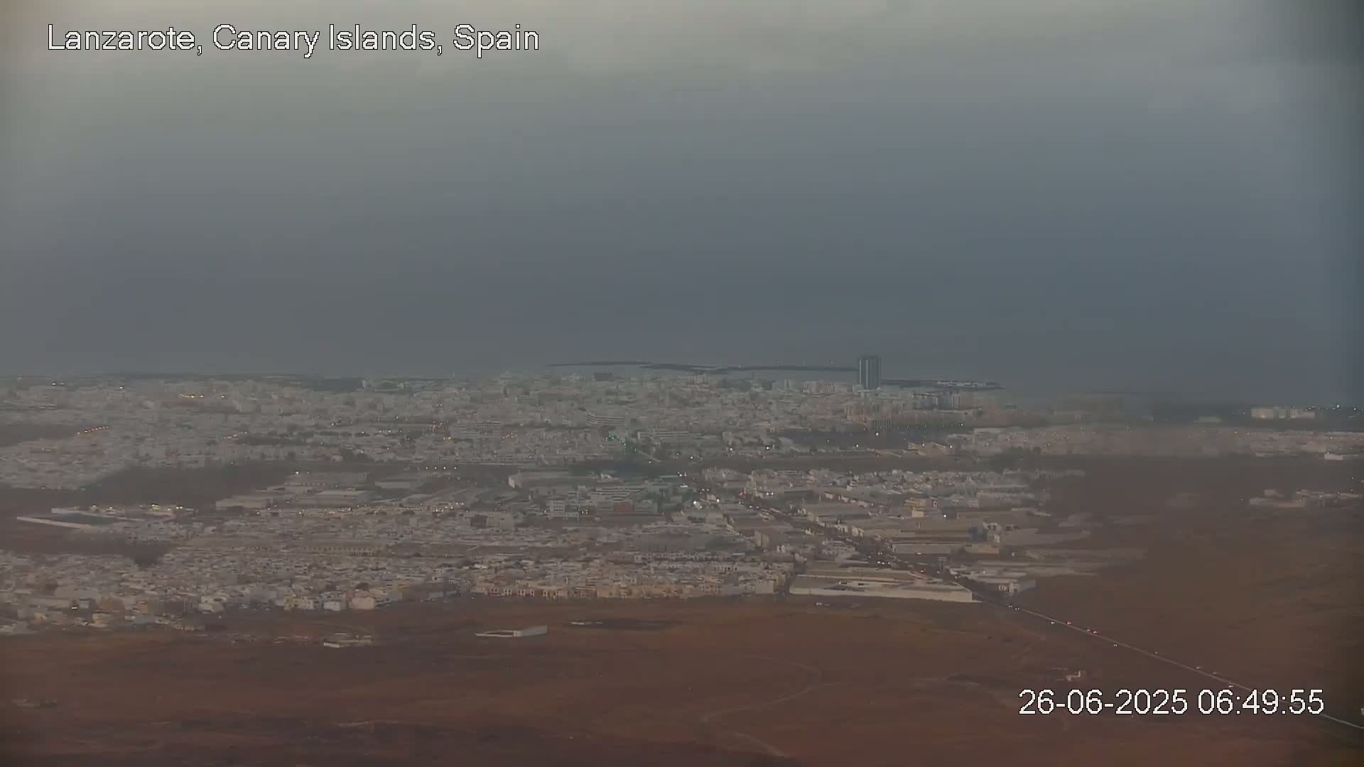 Lanzarote, Arrecife Skyline from Mina Mount Live Cam - Canary Islands, Las Palmas, Spain