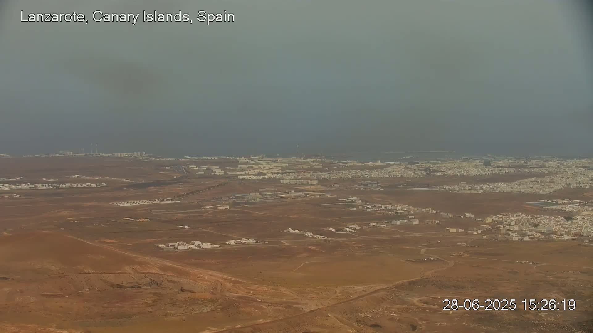 Lanzarote, Arrecife Skyline from Mina Mount Live Cam - Canary Islands, Las Palmas, Spain