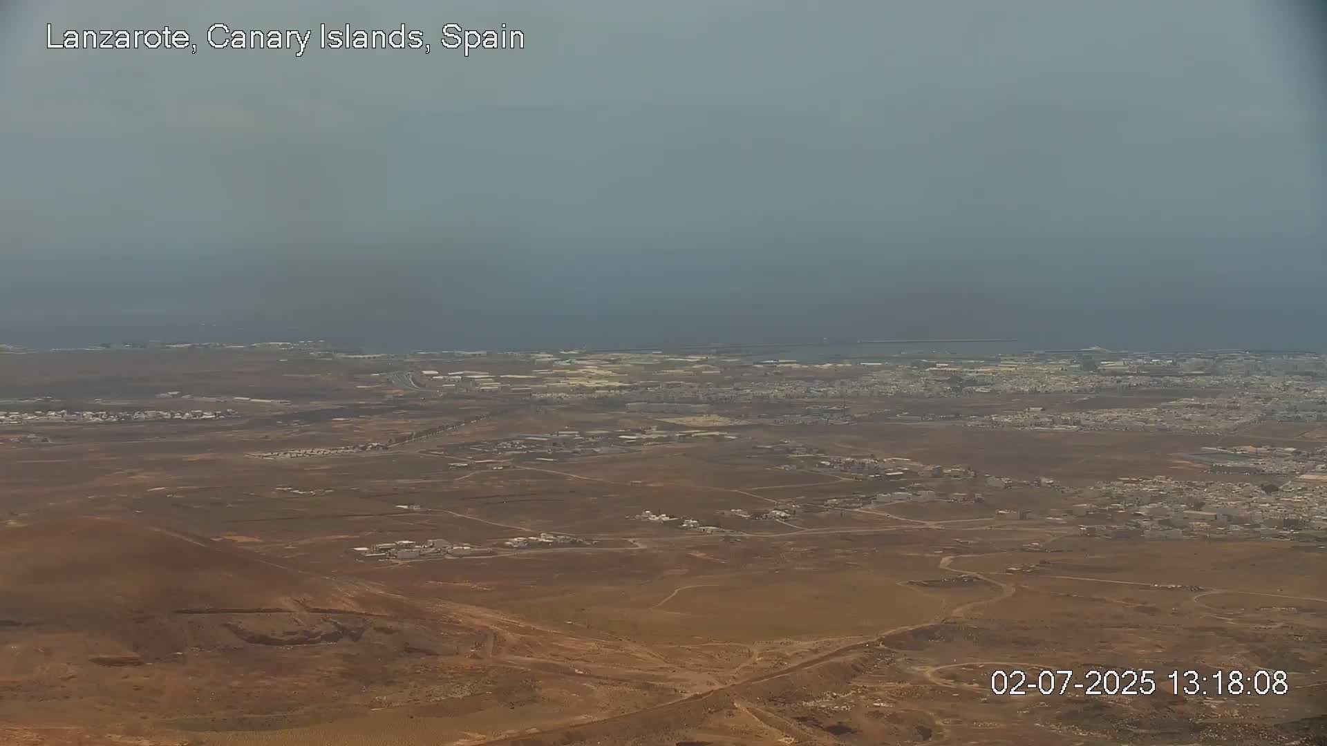 Lanzarote, Arrecife Skyline from Mina Mount Live Cam - Canary Islands, Las Palmas, Spain