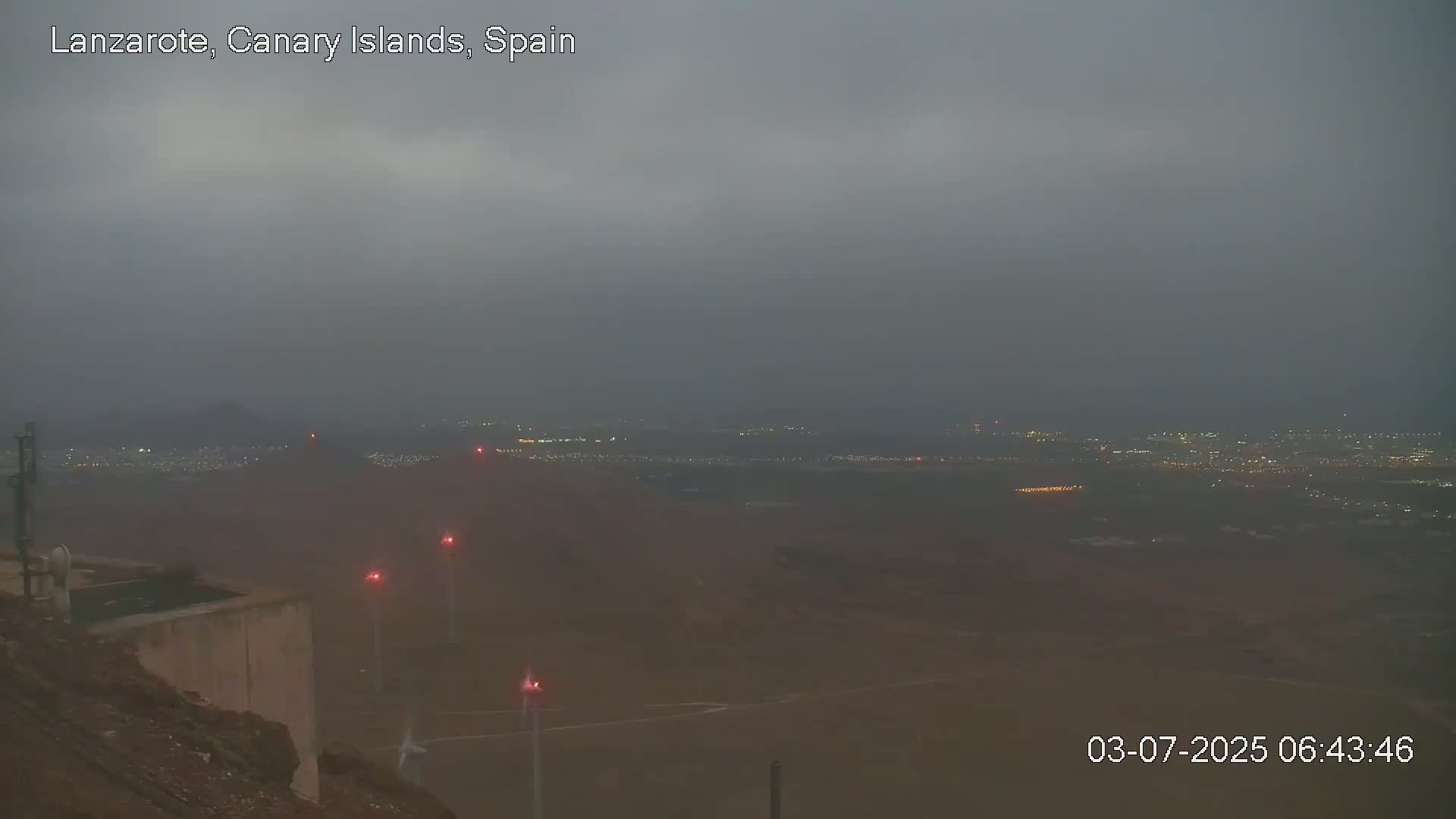Lanzarote, Arrecife Skyline from Mina Mount Live Cam - Canary Islands, Las Palmas, Spain