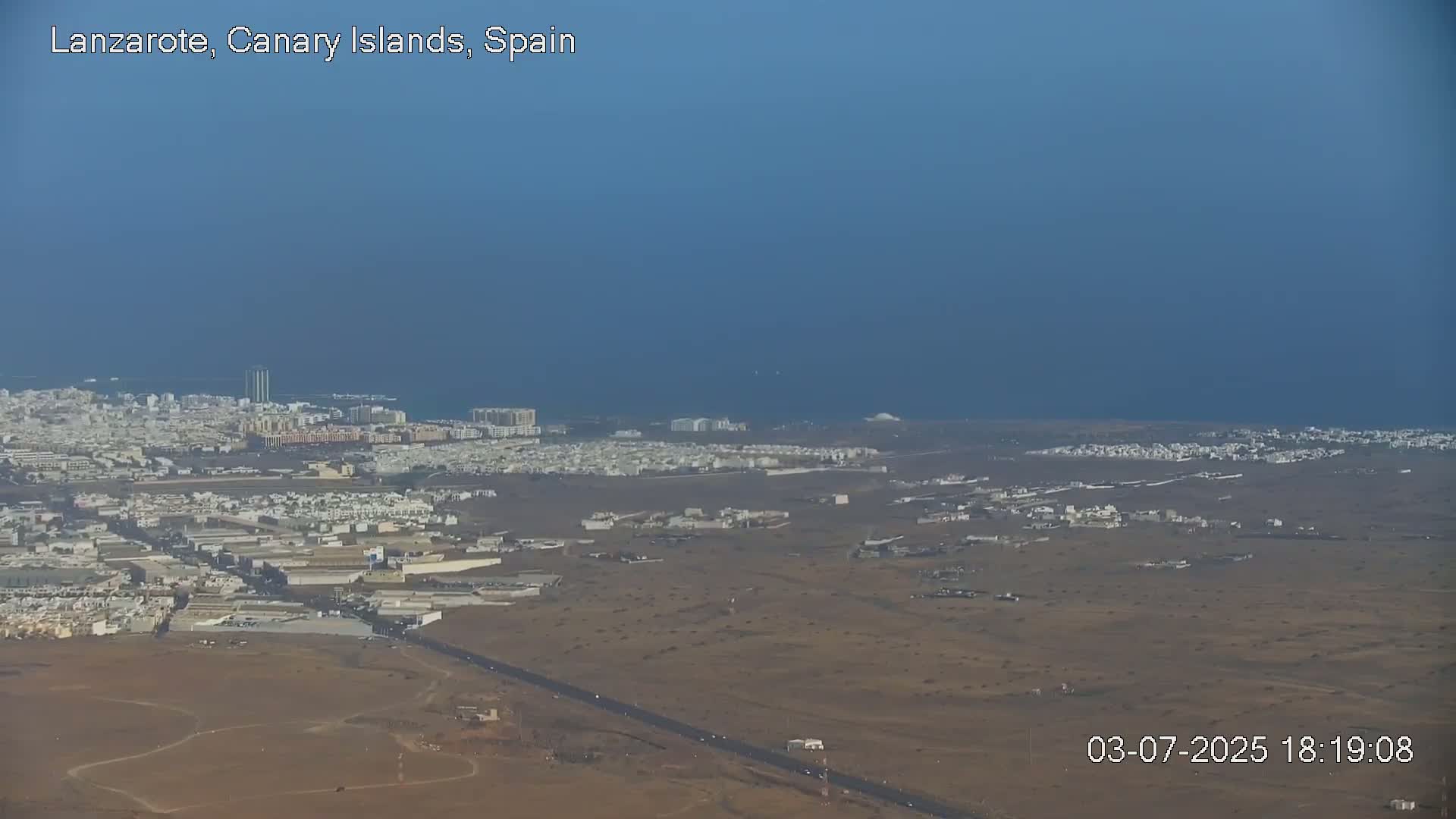 Lanzarote, Arrecife Skyline from Mina Mount Live Cam - Canary Islands, Las Palmas, Spain