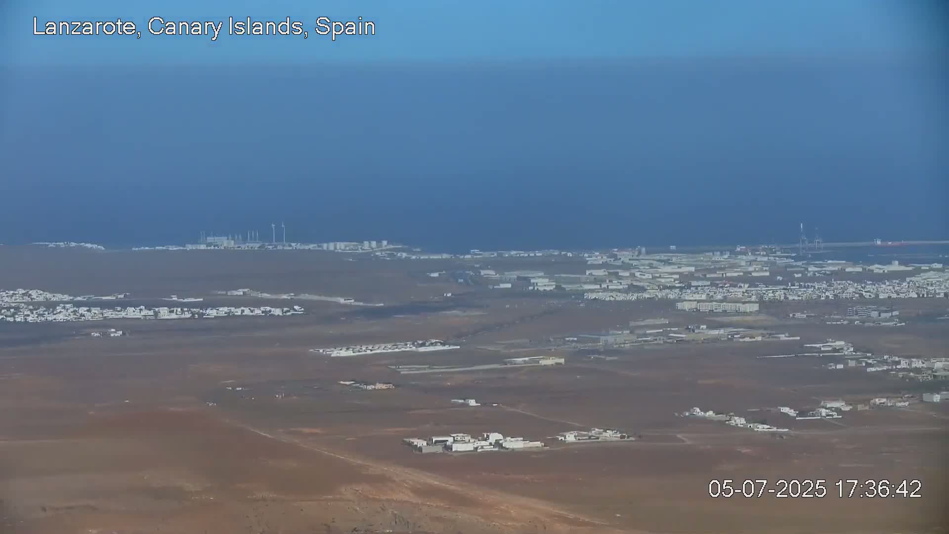 Lanzarote, Arrecife Skyline from Mina Mount Live Cam - Canary Islands, Las Palmas, Spain
