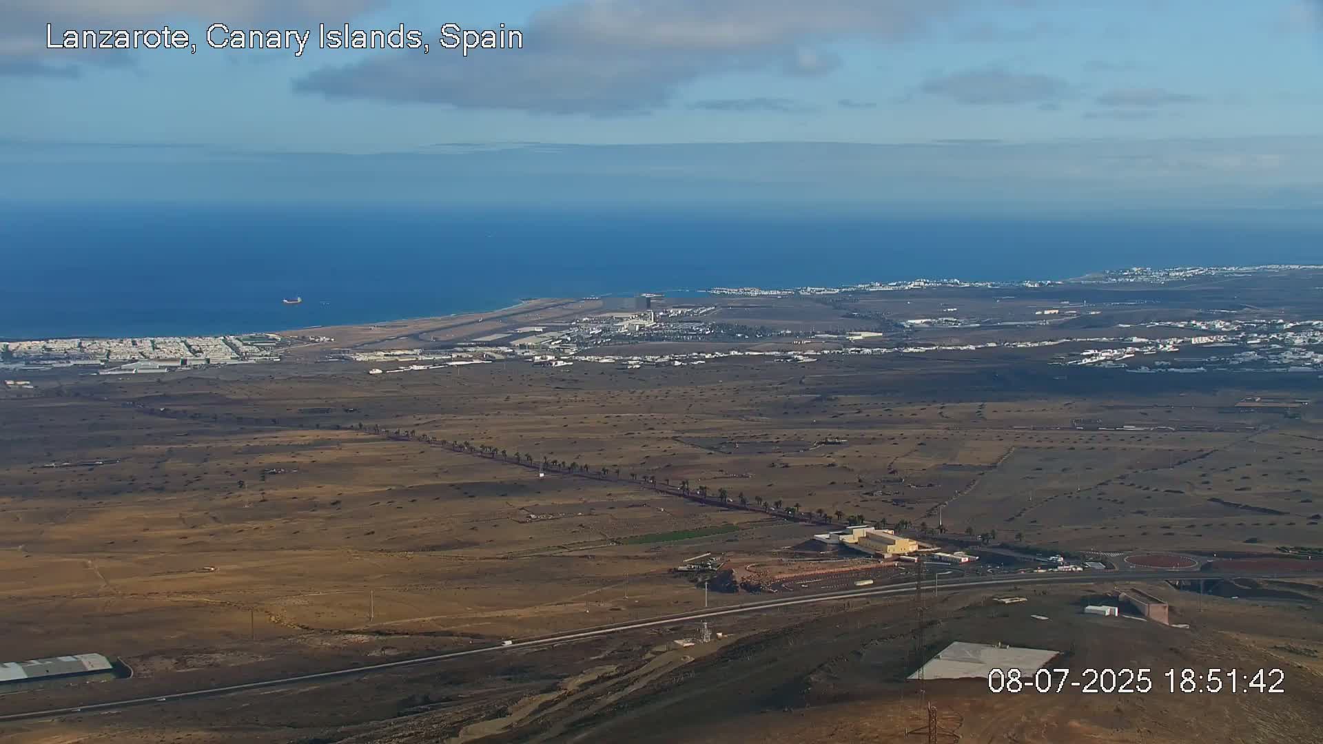Lanzarote, Arrecife Skyline from Mina Mount Live Cam - Canary Islands, Las Palmas, Spain