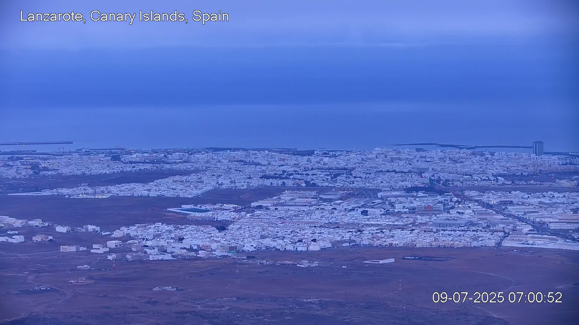 Lanzarote, Arrecife Skyline from Mina Mount Live Cam - Canary Islands, Las Palmas, Spain