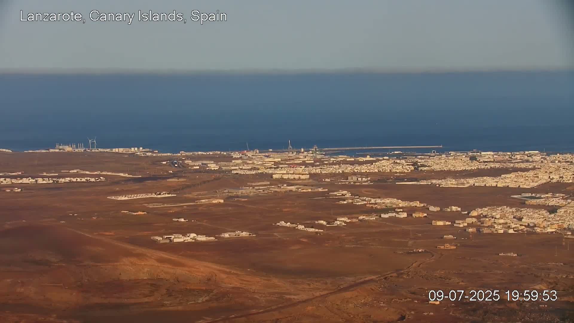 Lanzarote, Arrecife Skyline from Mina Mount Live Cam - Canary Islands, Las Palmas, Spain