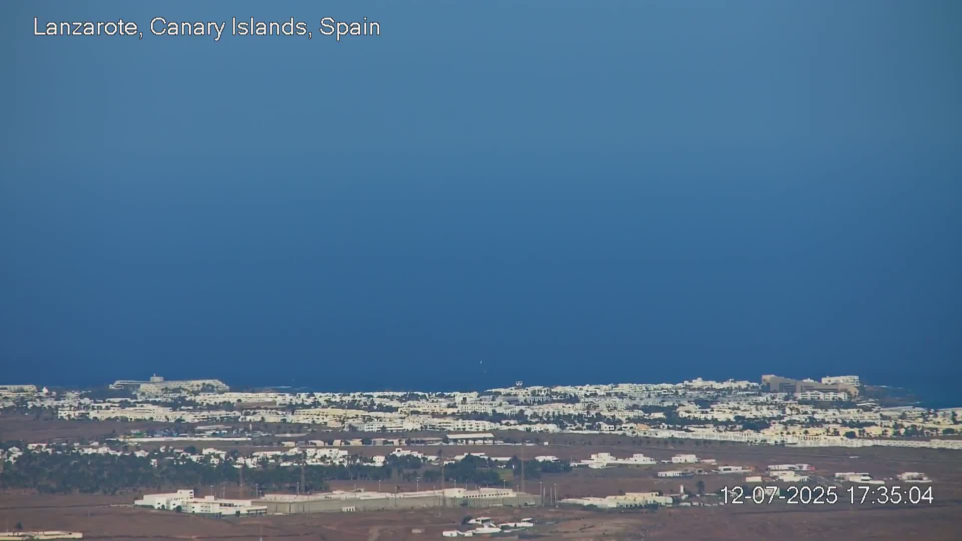 Lanzarote, Arrecife Skyline from Mina Mount Live Cam - Canary Islands, Las Palmas, Spain