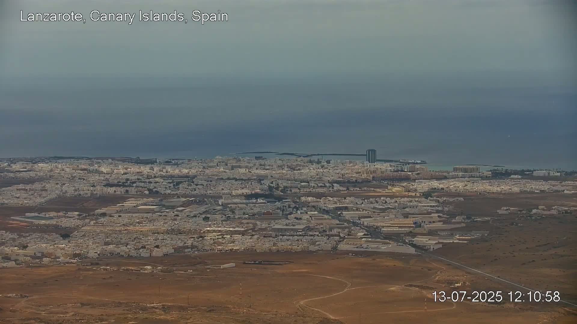 Lanzarote, Arrecife Skyline from Mina Mount Live Cam - Canary Islands, Las Palmas, Spain