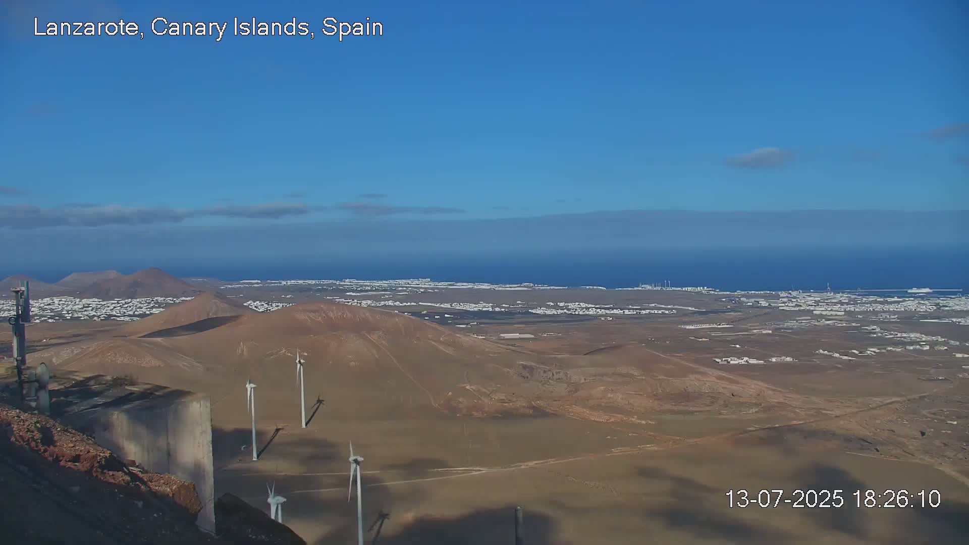 Lanzarote, Arrecife Skyline from Mina Mount Live Cam - Canary Islands, Las Palmas, Spain