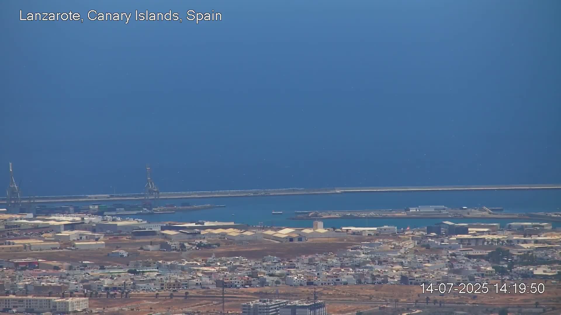 Lanzarote, Arrecife Skyline from Mina Mount Live Cam - Canary Islands, Las Palmas, Spain