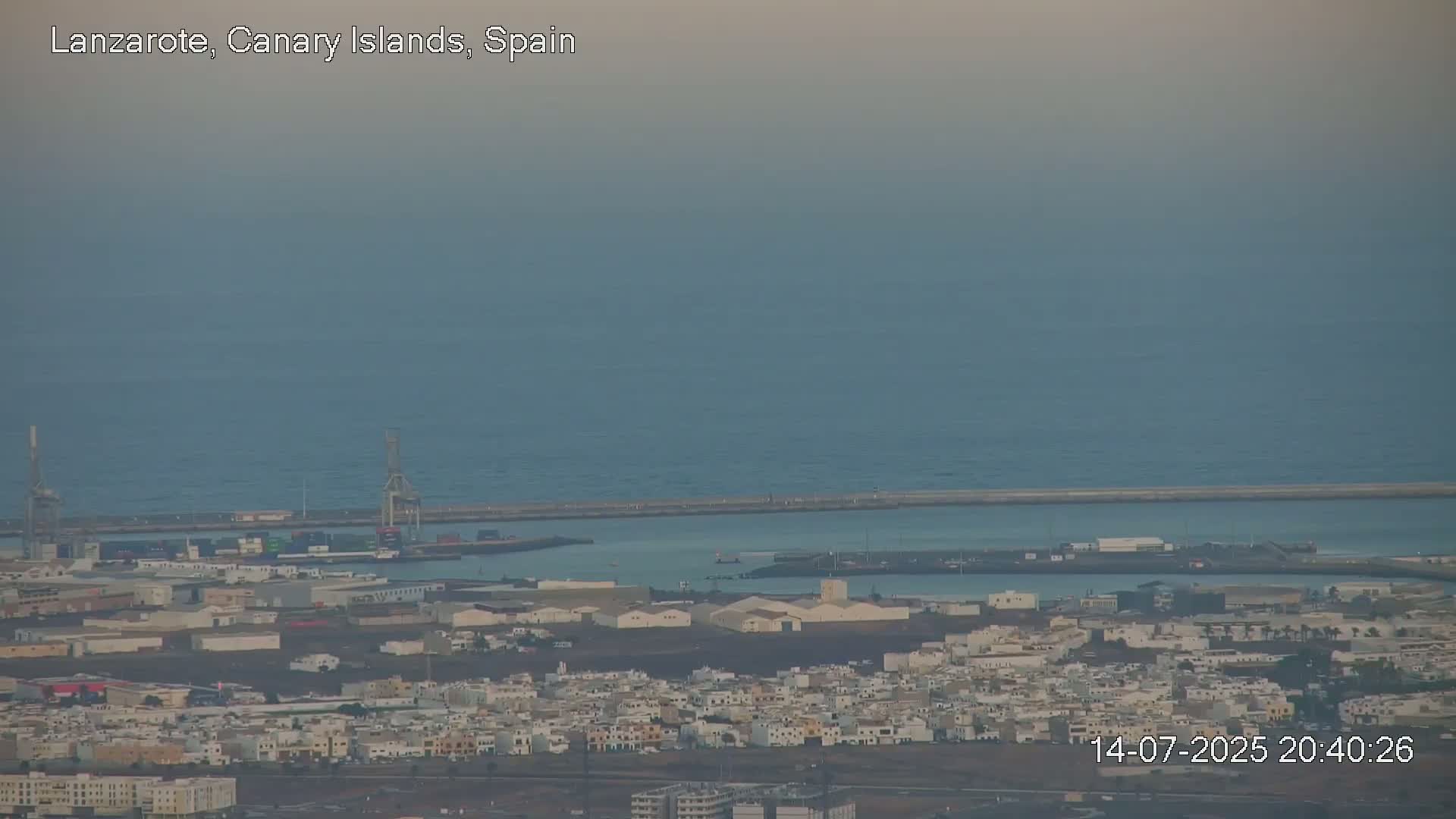 Lanzarote, Arrecife Skyline from Mina Mount Live Cam - Canary Islands, Las Palmas, Spain