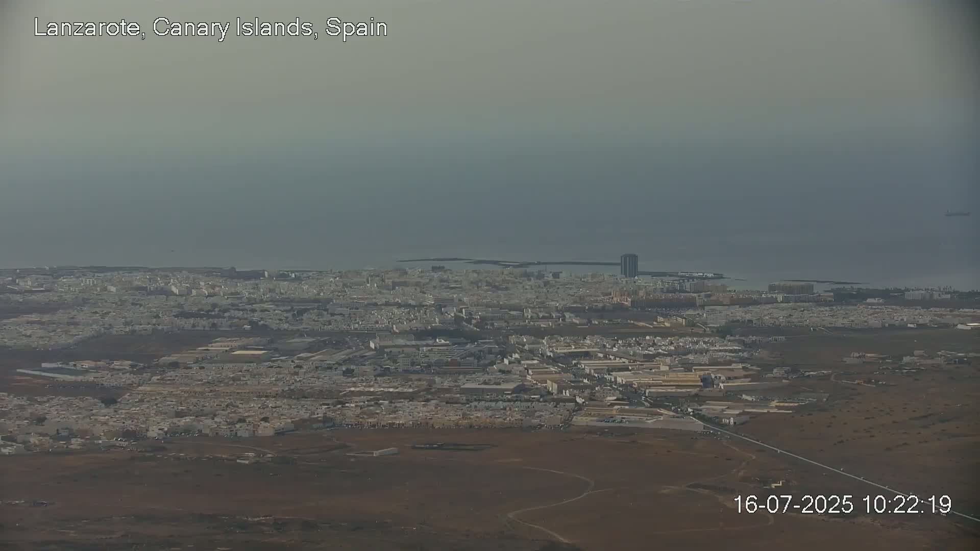 Lanzarote, Arrecife Skyline from Mina Mount Live Cam - Canary Islands, Las Palmas, Spain