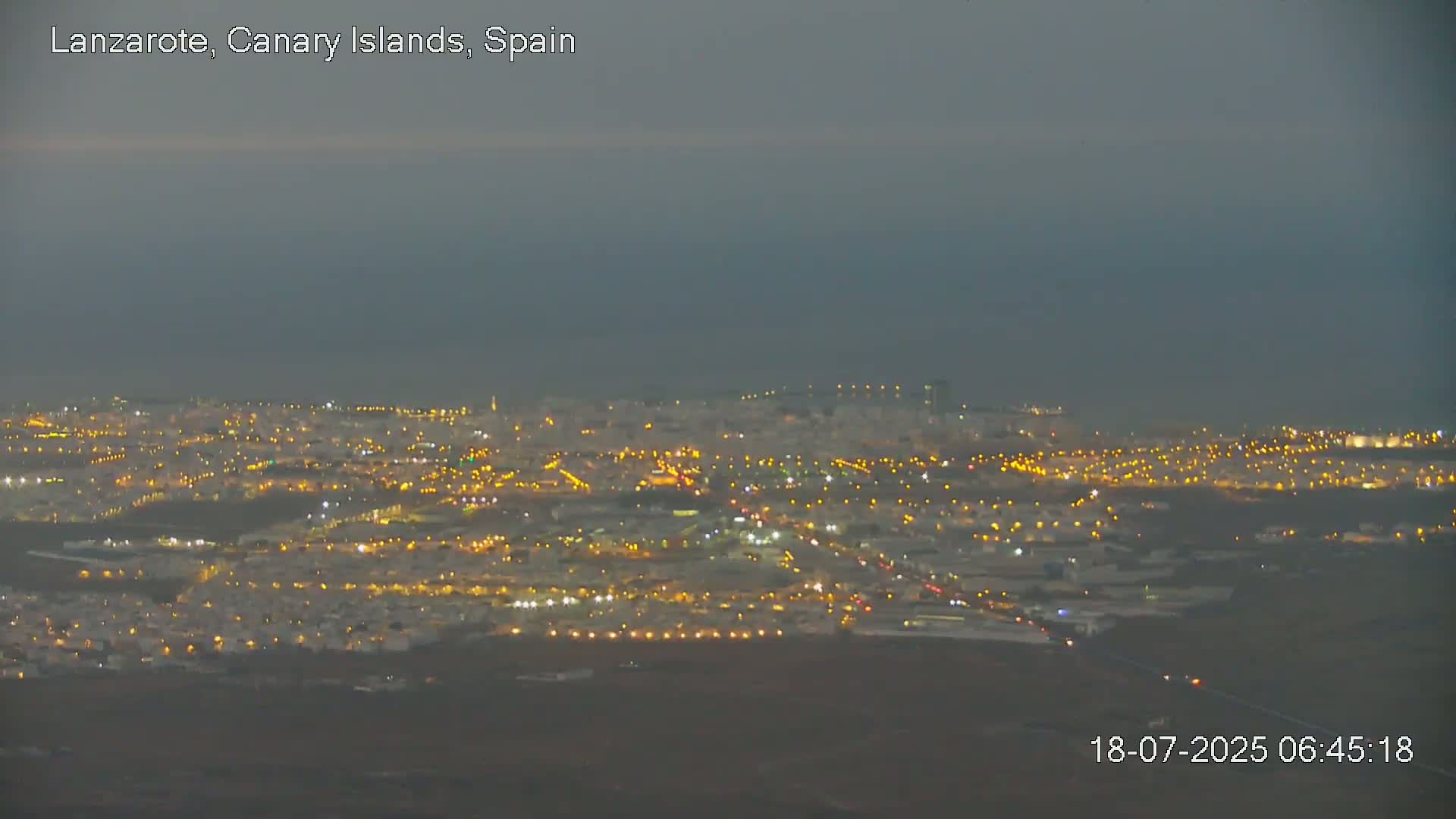 Lanzarote, Arrecife Skyline from Mina Mount Live Cam - Canary Islands, Las Palmas, Spain