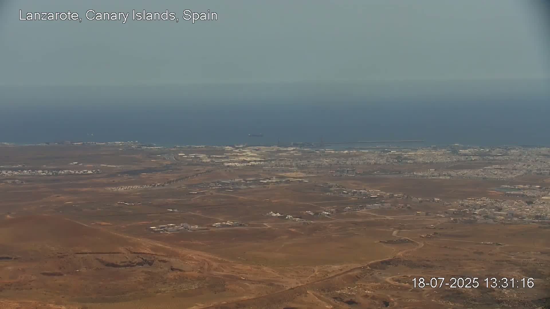 Lanzarote, Arrecife Skyline from Mina Mount Live Cam - Canary Islands, Las Palmas, Spain